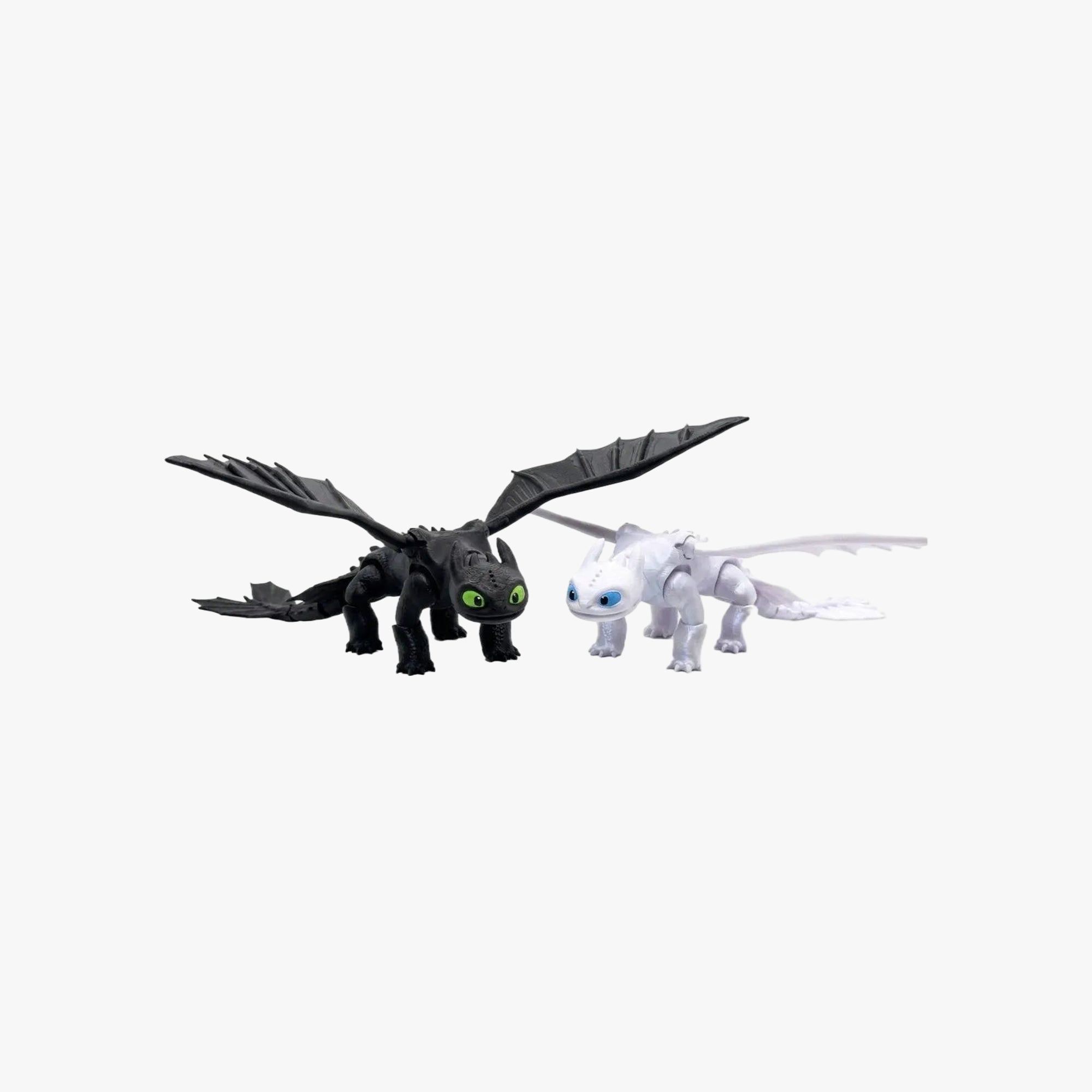 Casal Dragão Articulado 3D Banguela e Fúria da Luz