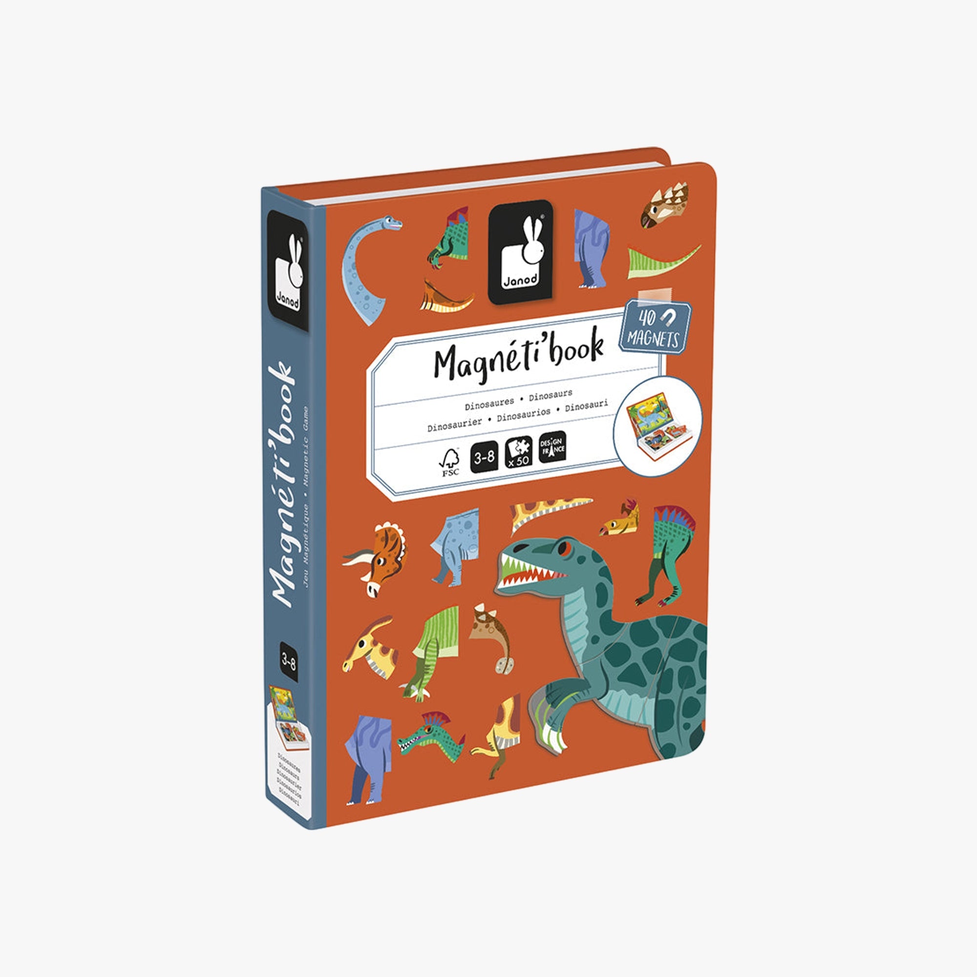 Livro Magnético Portátil Dinossauros