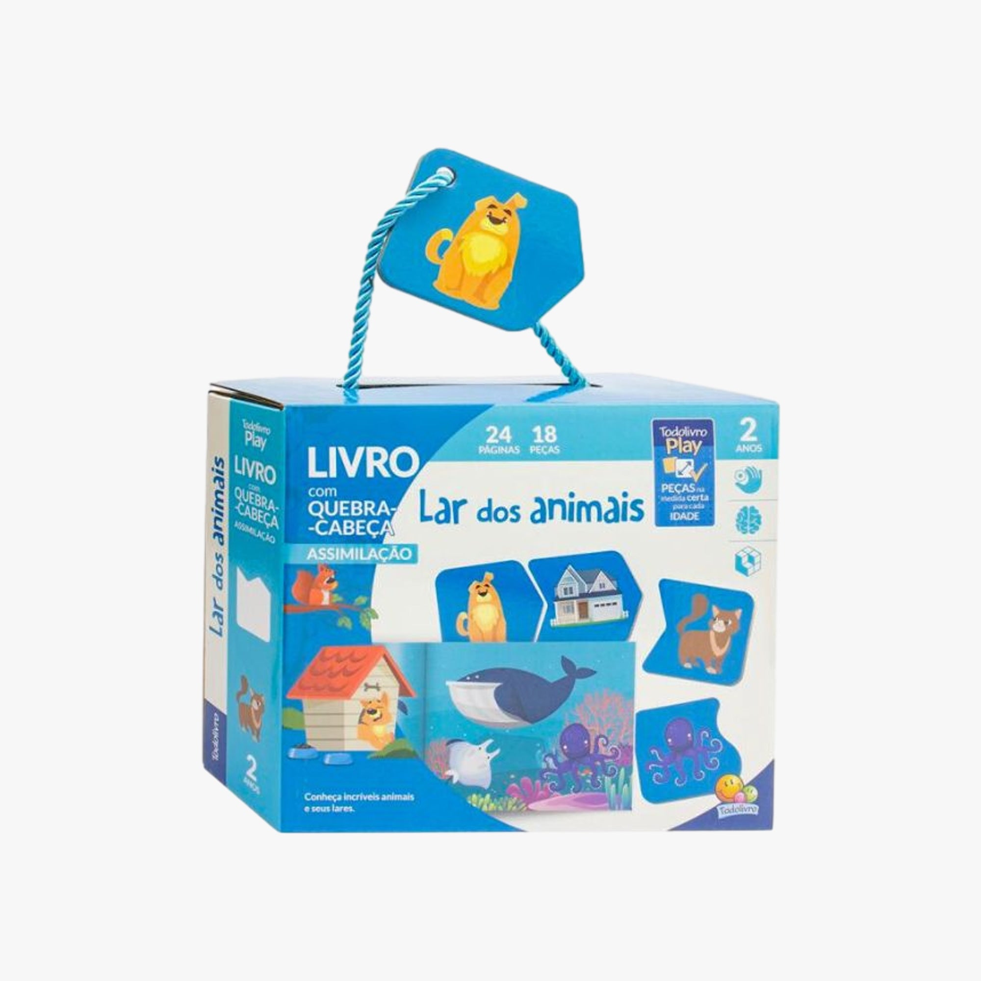 Kit Quebra-Cabeça e Livro Lar dos Animais