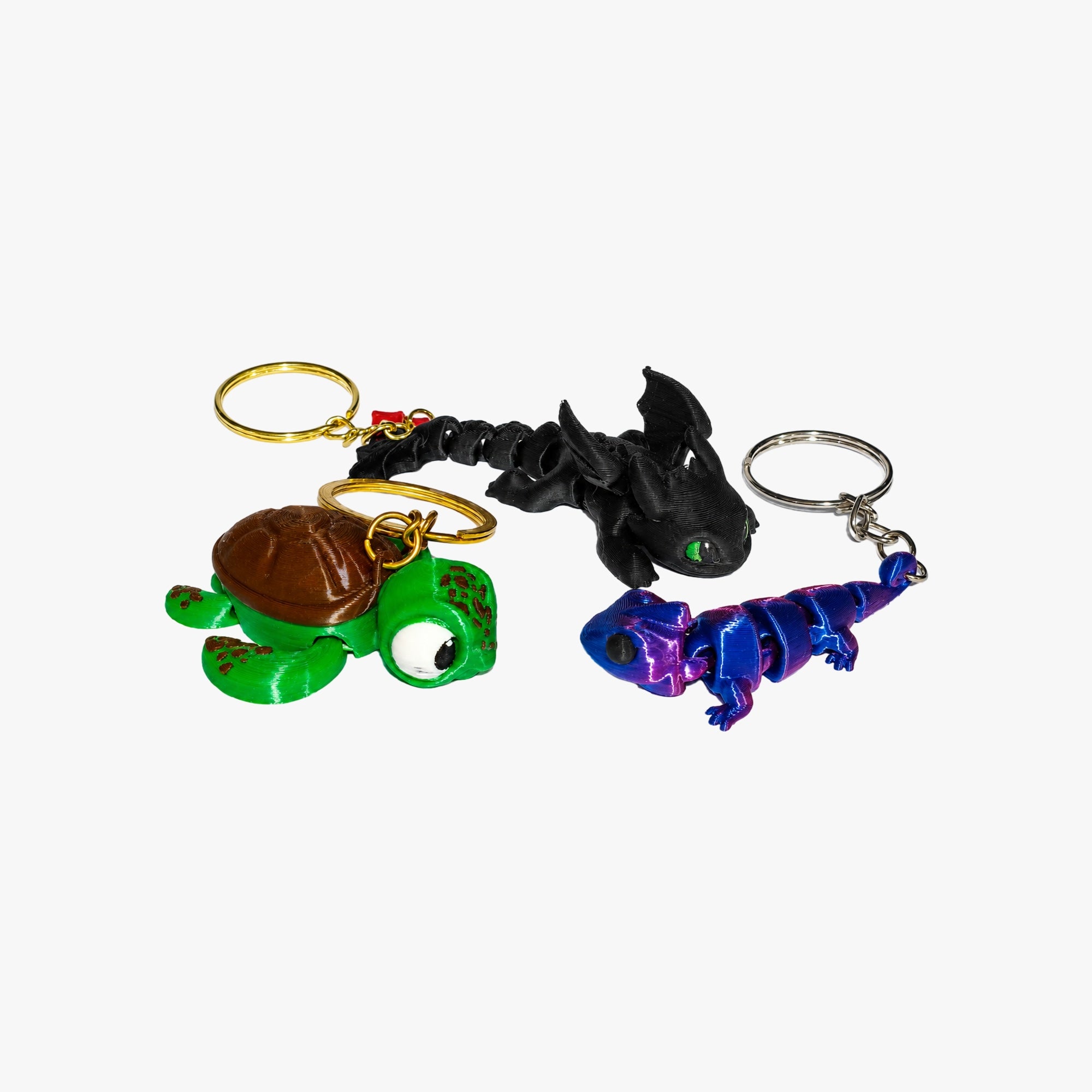 Kit com 3 chaveiros 3D sortidos