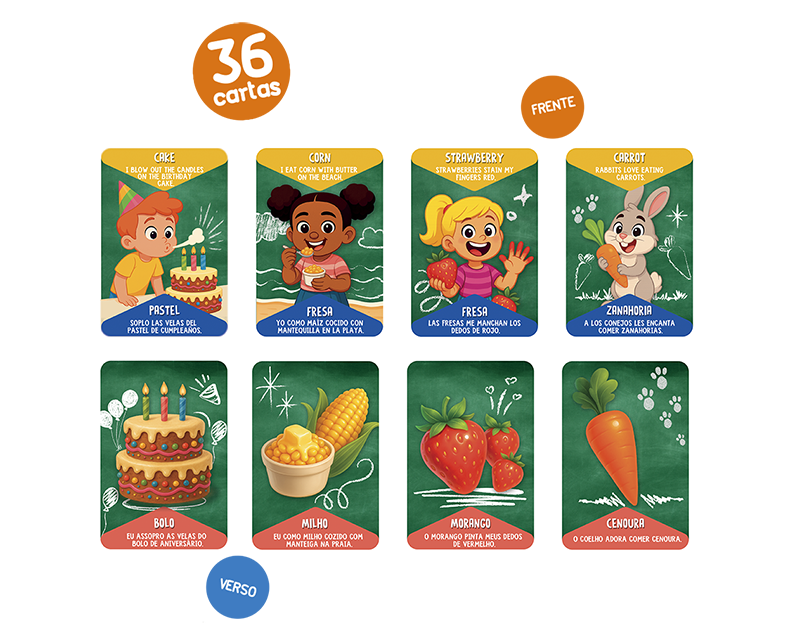 Jogo Cartas Geniais - Idiomas - Português, Inglês e Espanhol