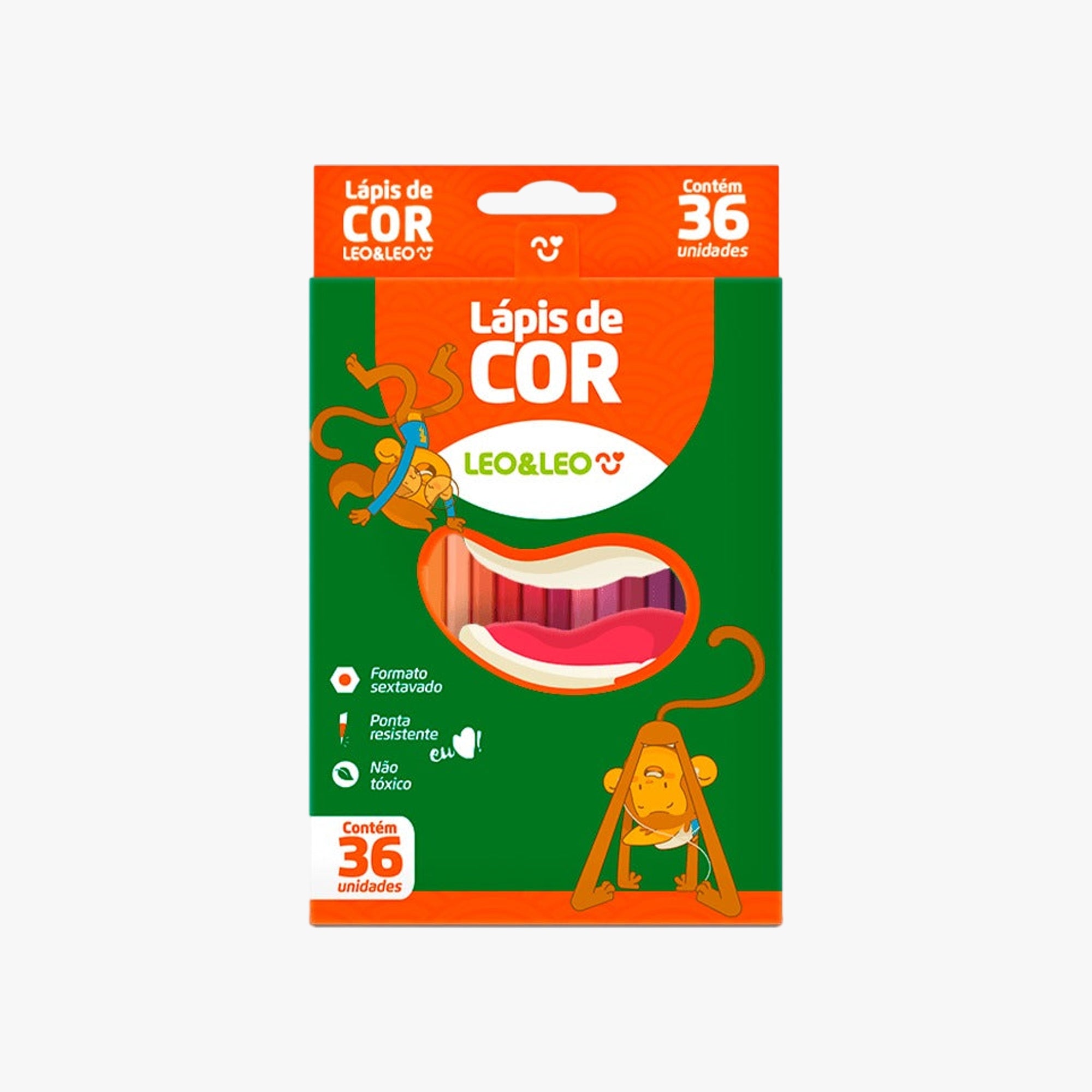 Lápis de Cor Infantil 36 Cores Sextavado Flex