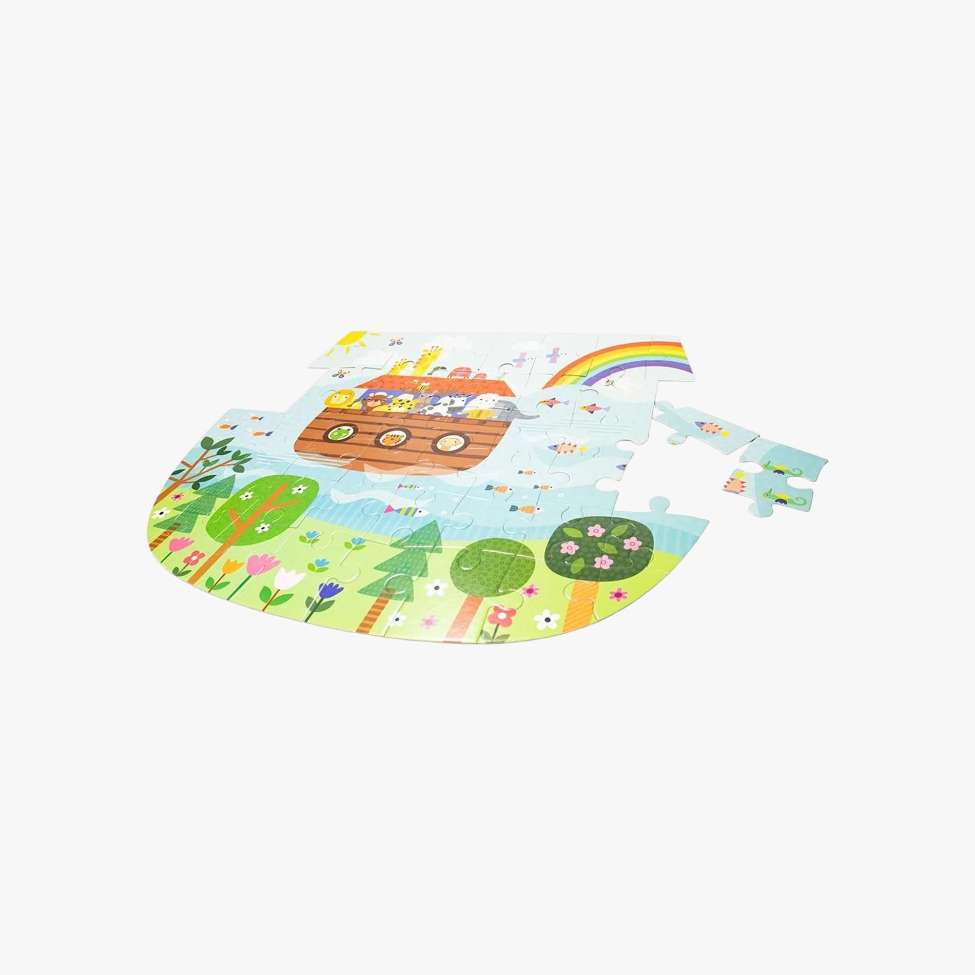 Kit Infantil Livro + Quebra-Cabeça Arca de Noé