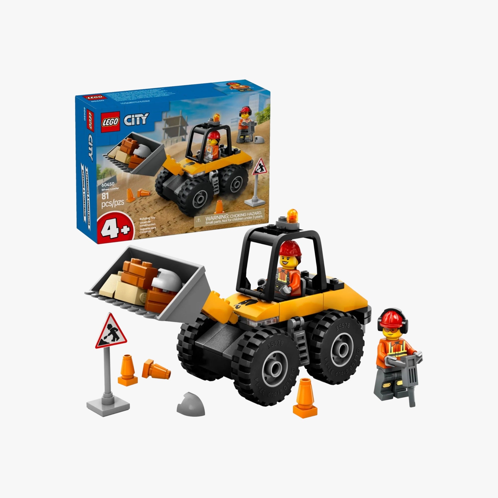 Lego City  Carregadeira de Rodas de Construção Amarela