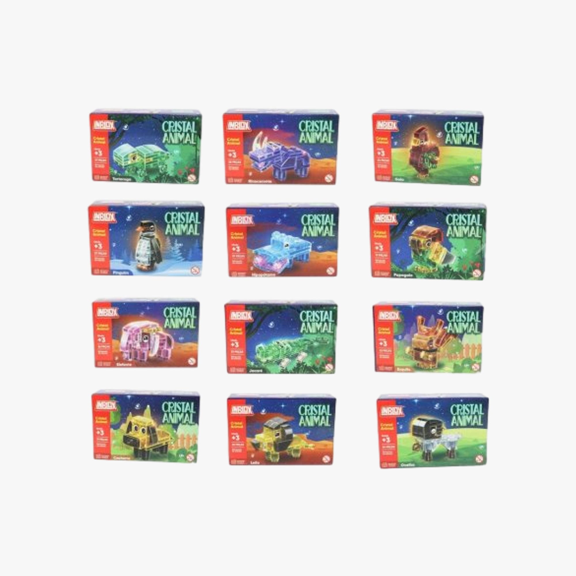 Blocos de Montar Cristal Animais Sortidos
