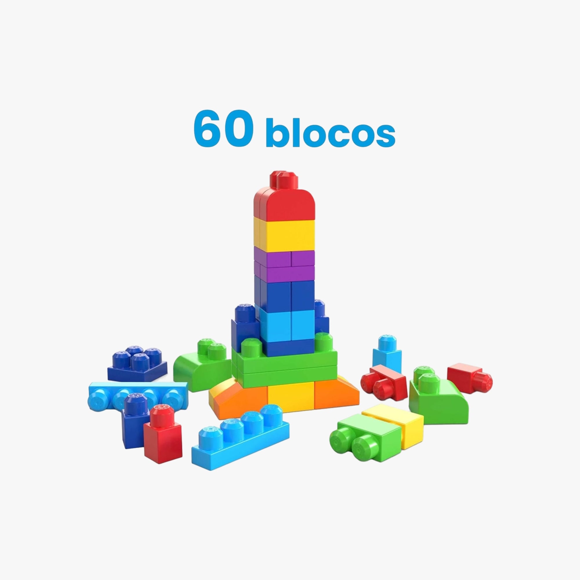 Sacola reutilizável do Mega Bloks First Builders fechada com blocos dentro