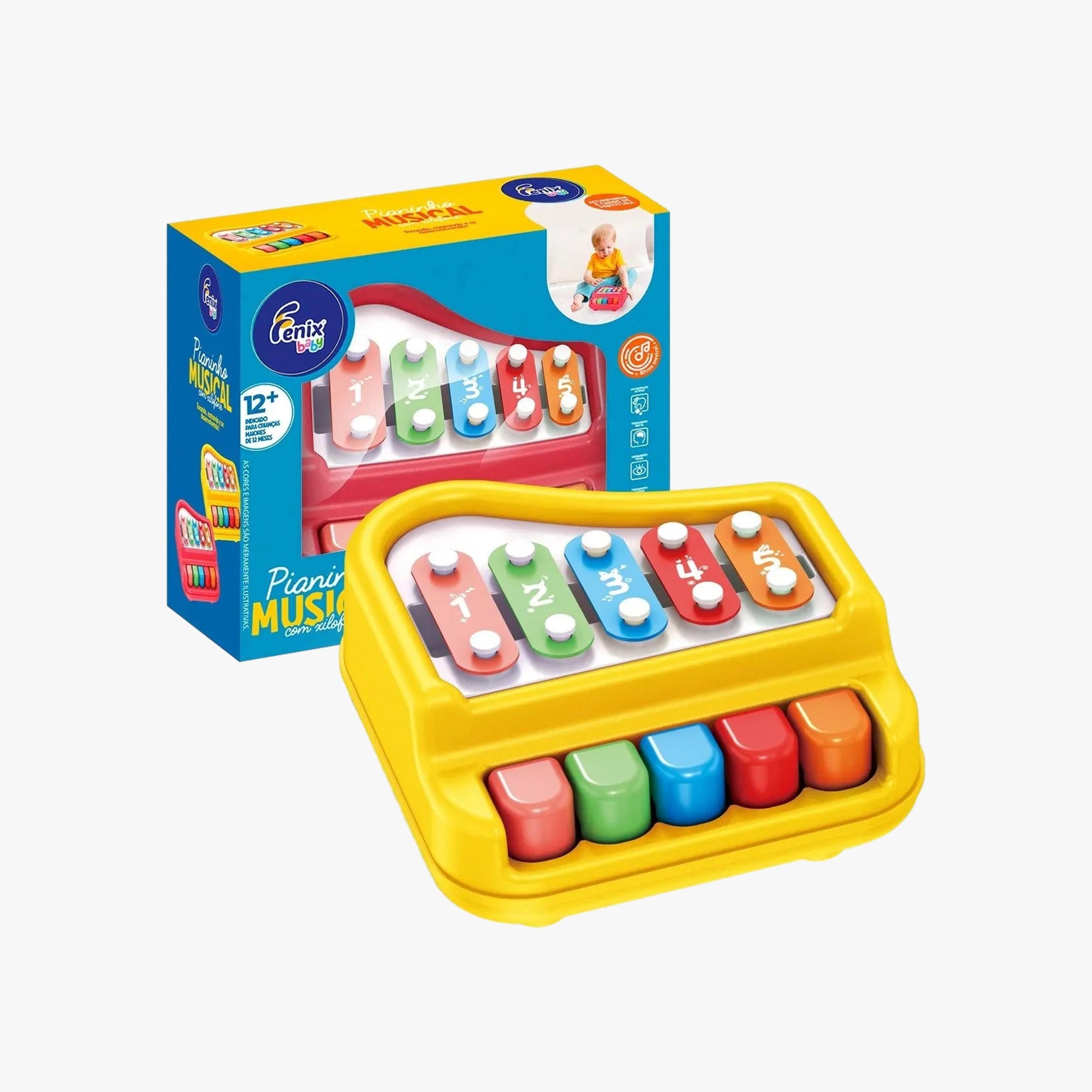 Brinquedo Pianinho Musical Xilofone Amarelo