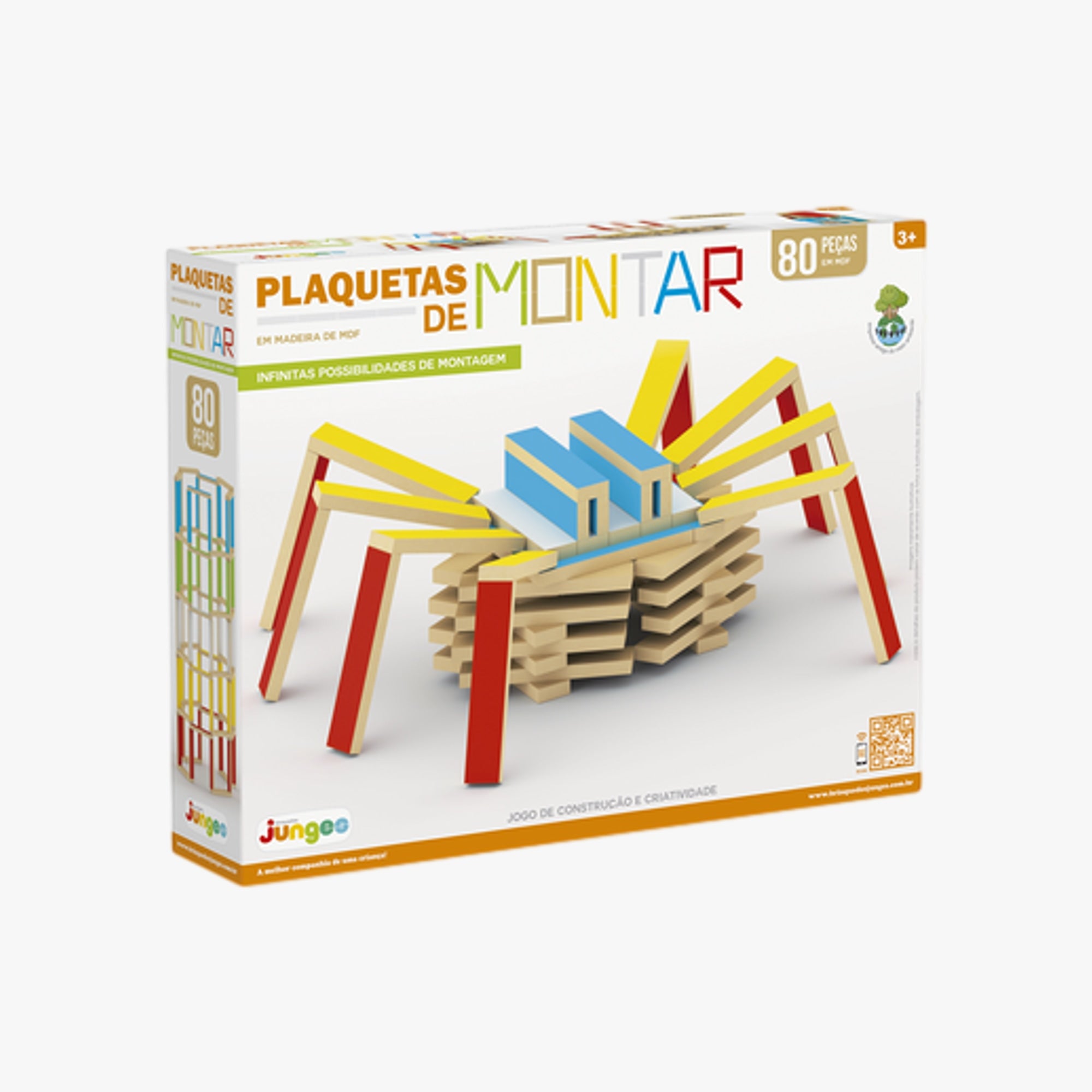 Plaquetas de Montar 80 Peças em Madeira