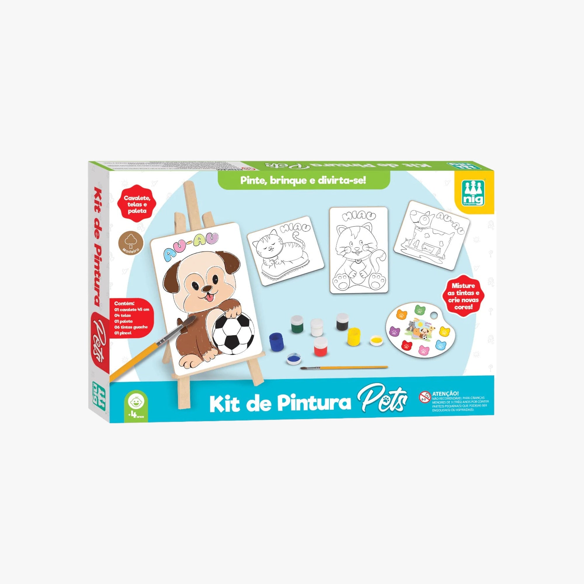Kit Pintura Pets com Cavalete Nig