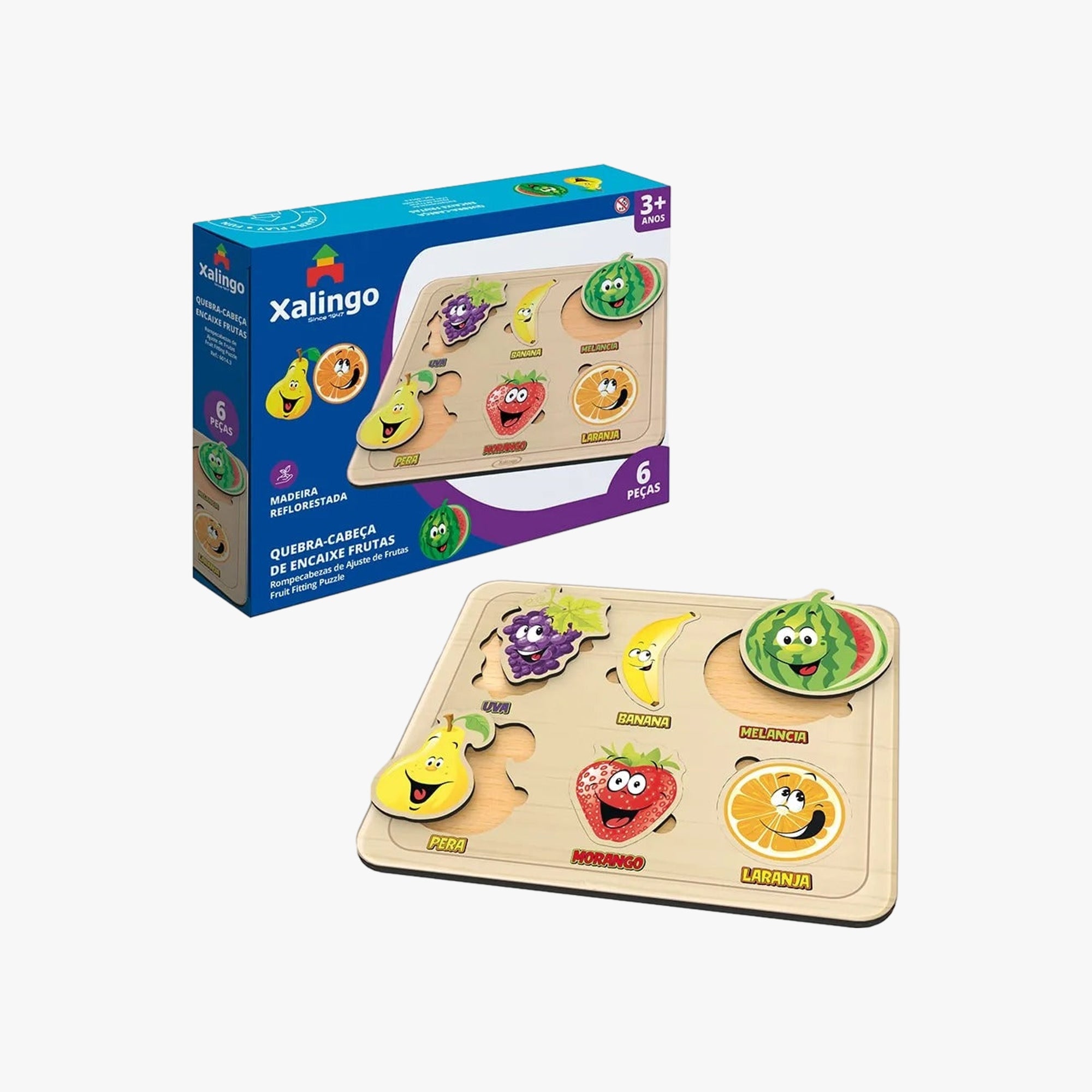 Quebra-Cabeça Encaixe Infantil de Frutas