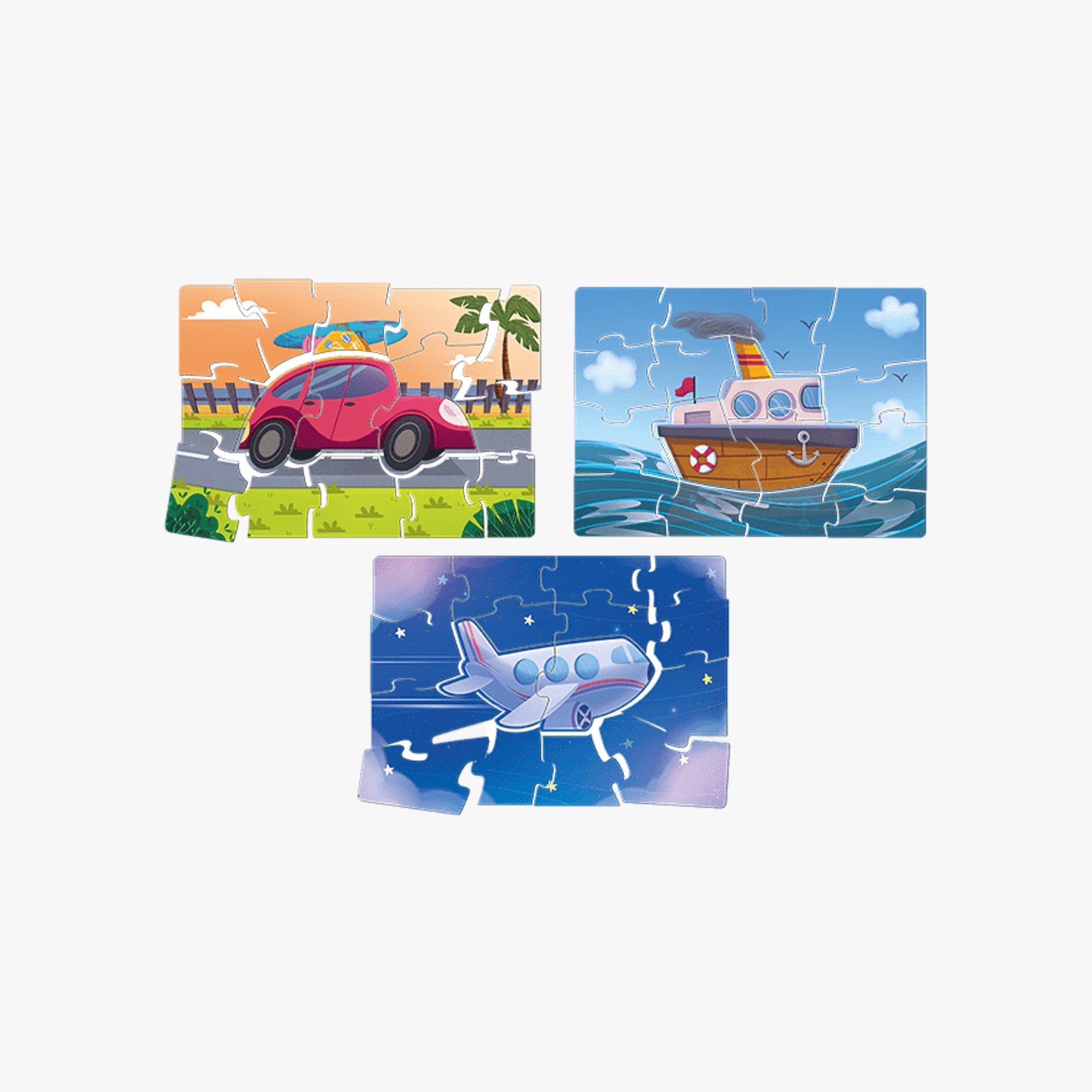 Kit de Quebra-cabeças Meios de Transporte