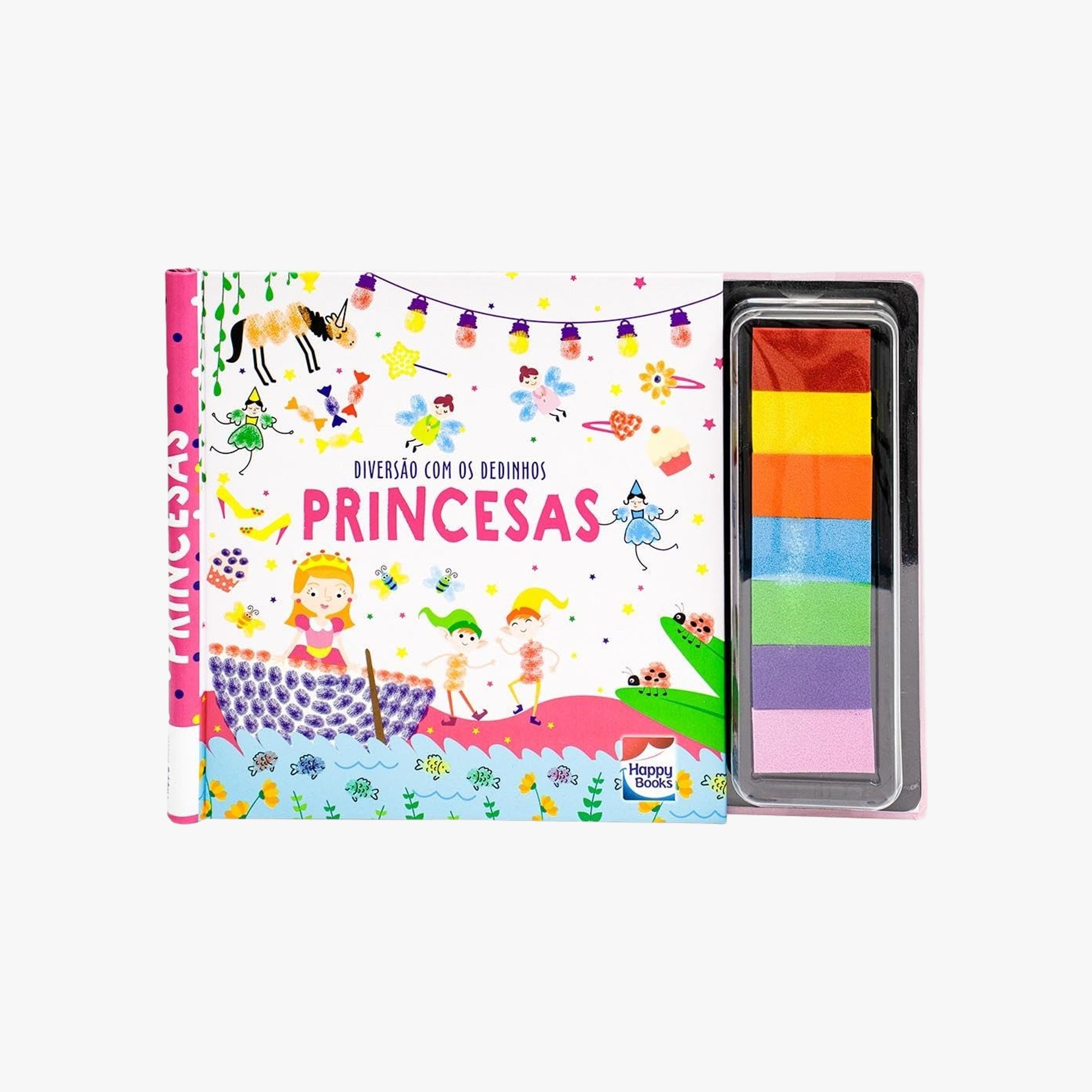Livro Infantil de Pintura Com os Dedinhos Princesas