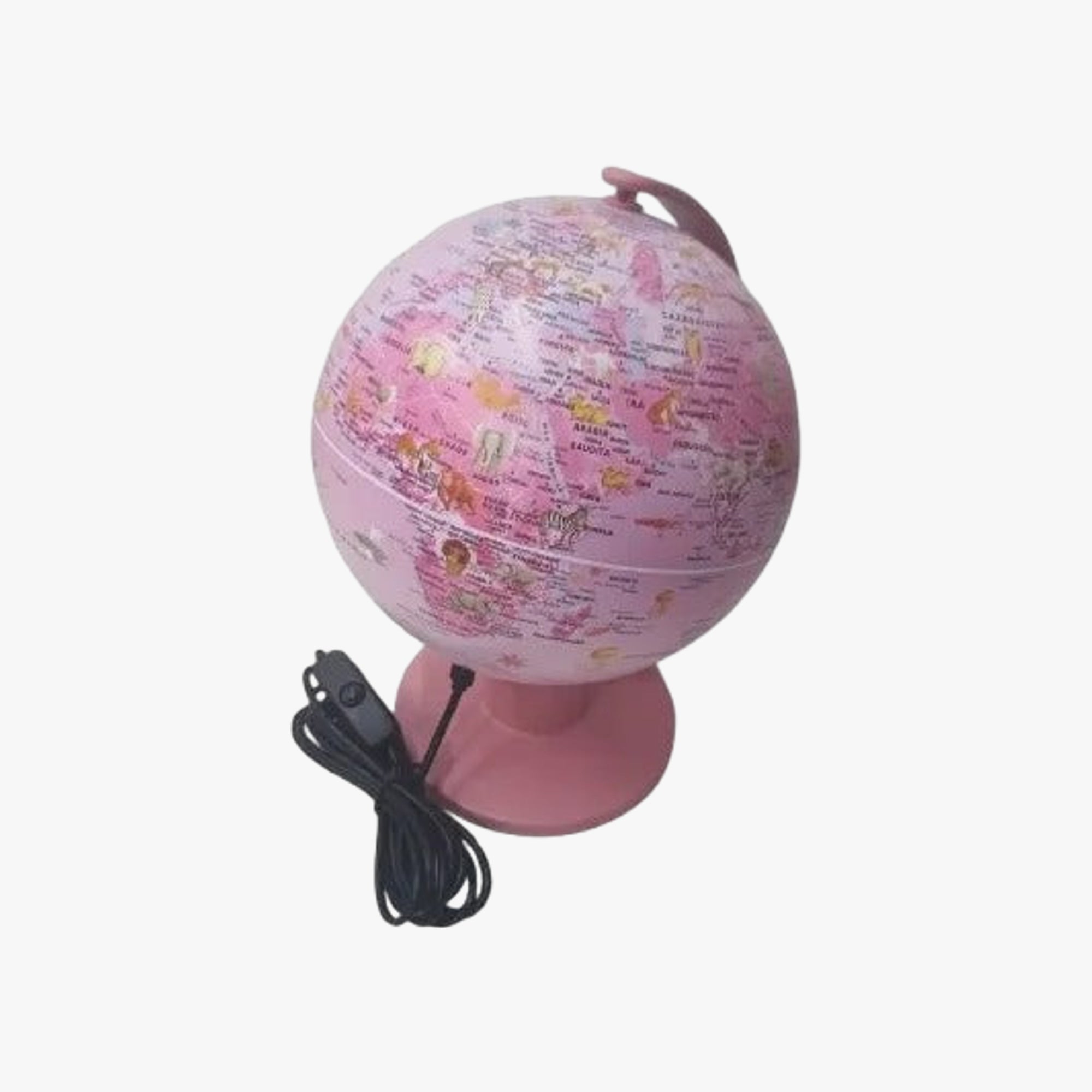 Mini Globo Terrestre Iluminado- Luce Pink Zoo 16cm