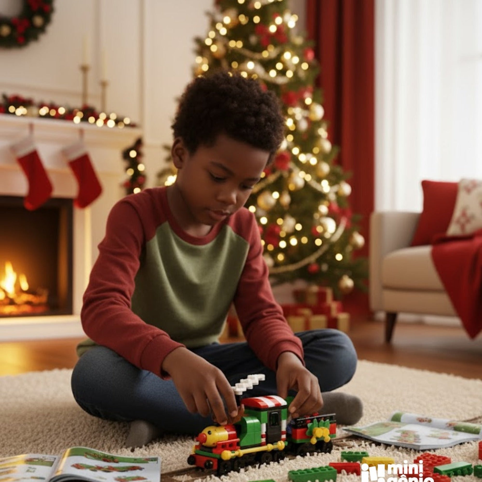 Blocos Criativos Trem  Coleção de Natal 218 peças