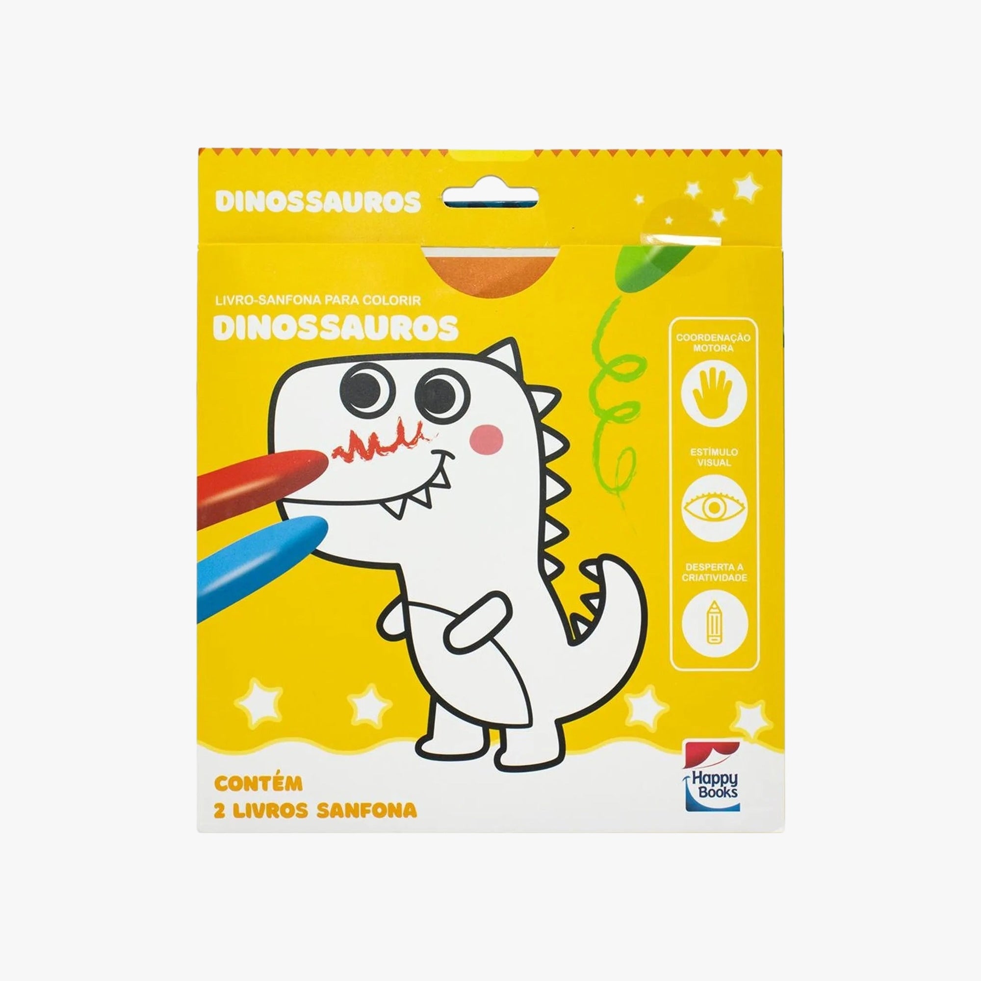 Livro-Sanfona Para Colorir Dinossauros