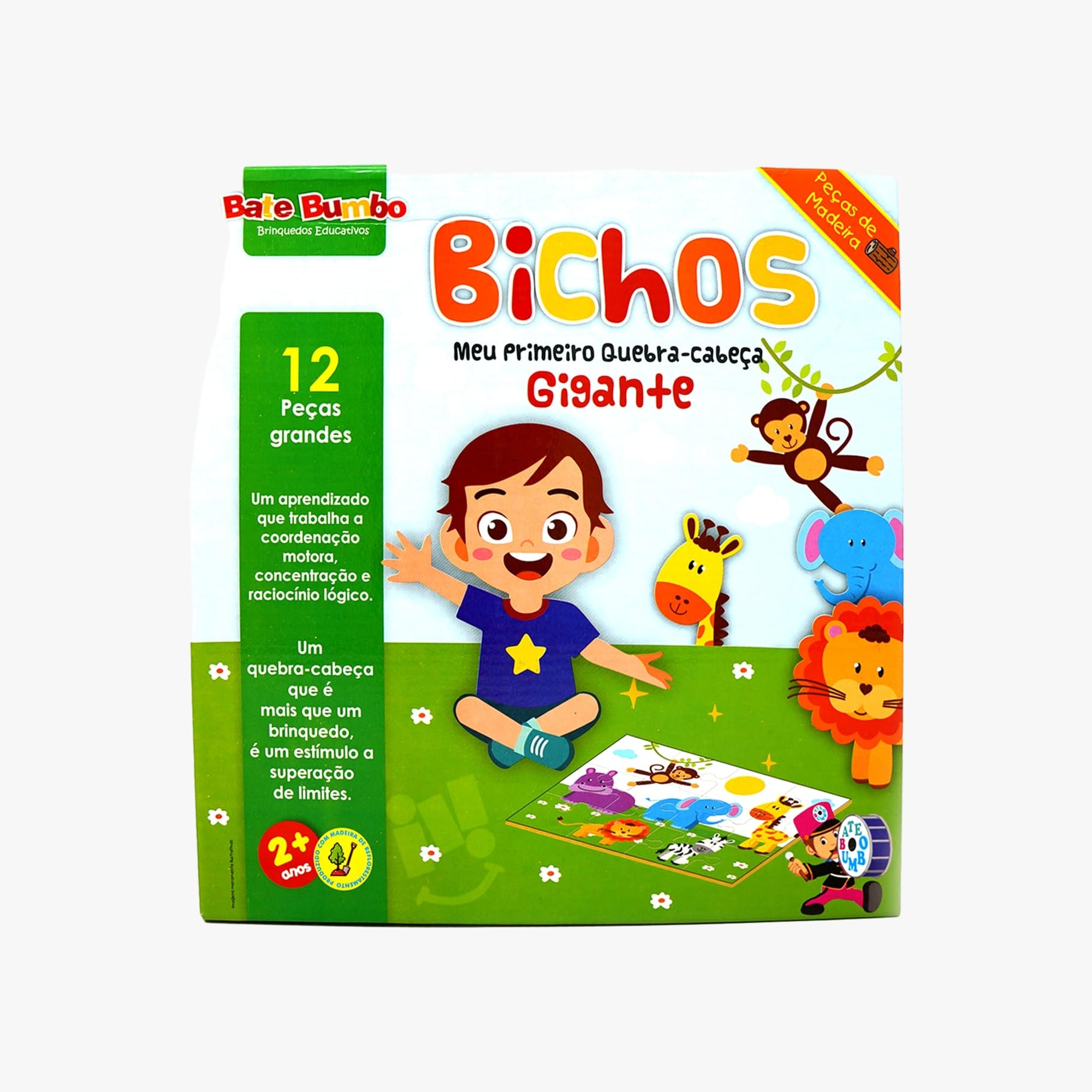 Quebra-Cabeça Infantil Bichos 12 Peças