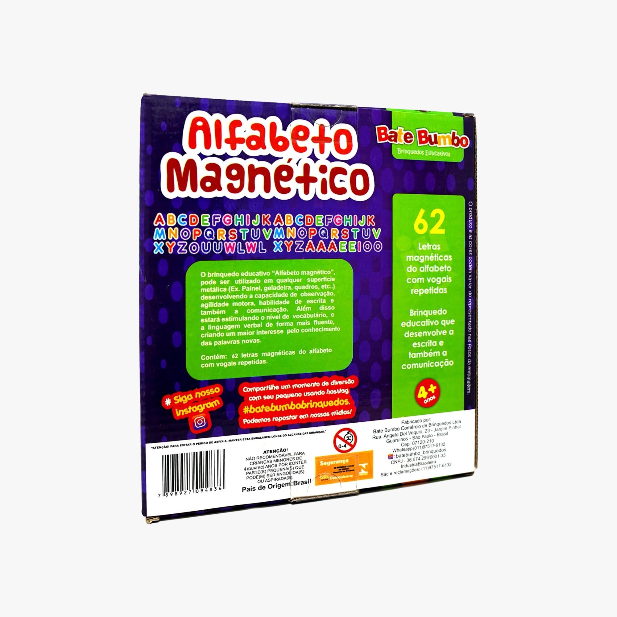 Kit de Alfabeto Letrinhas Magnético