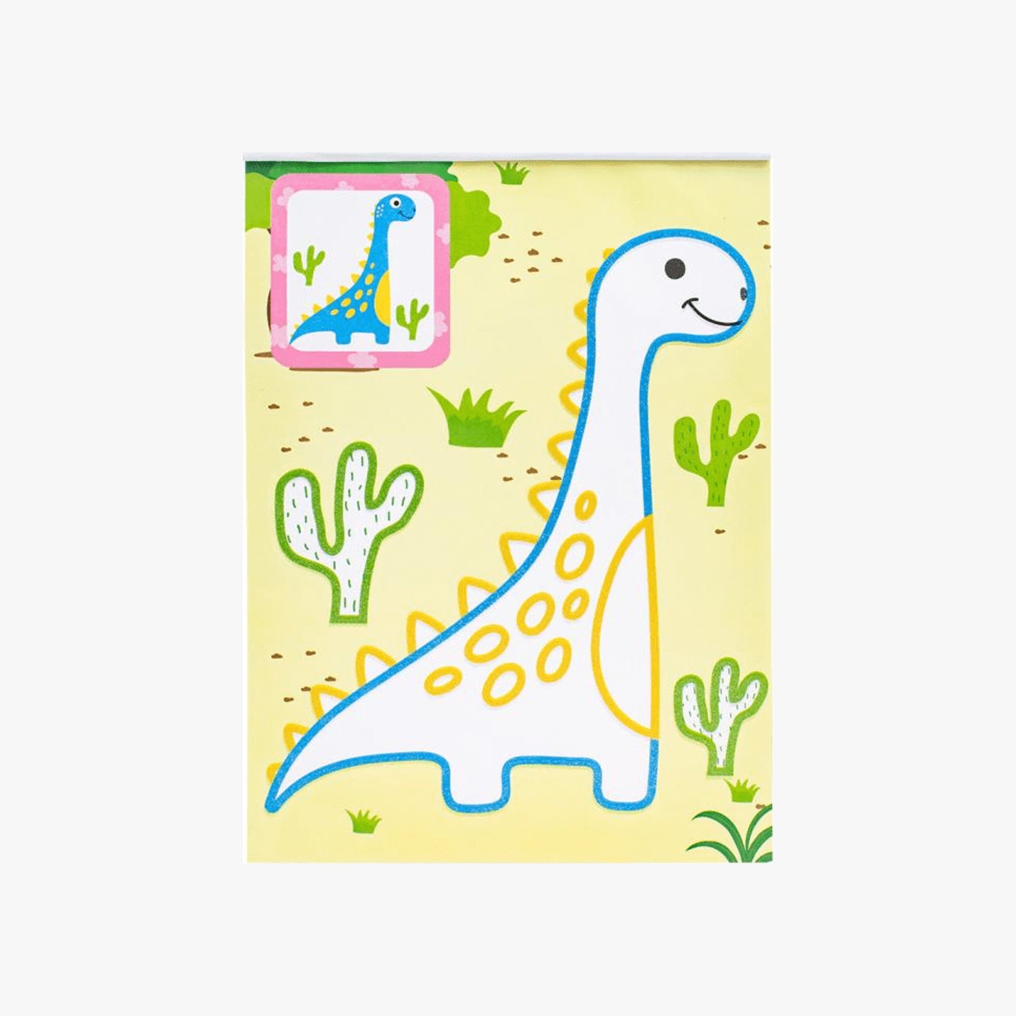 Livro-pad de colorir com Glitter: Dinossauros