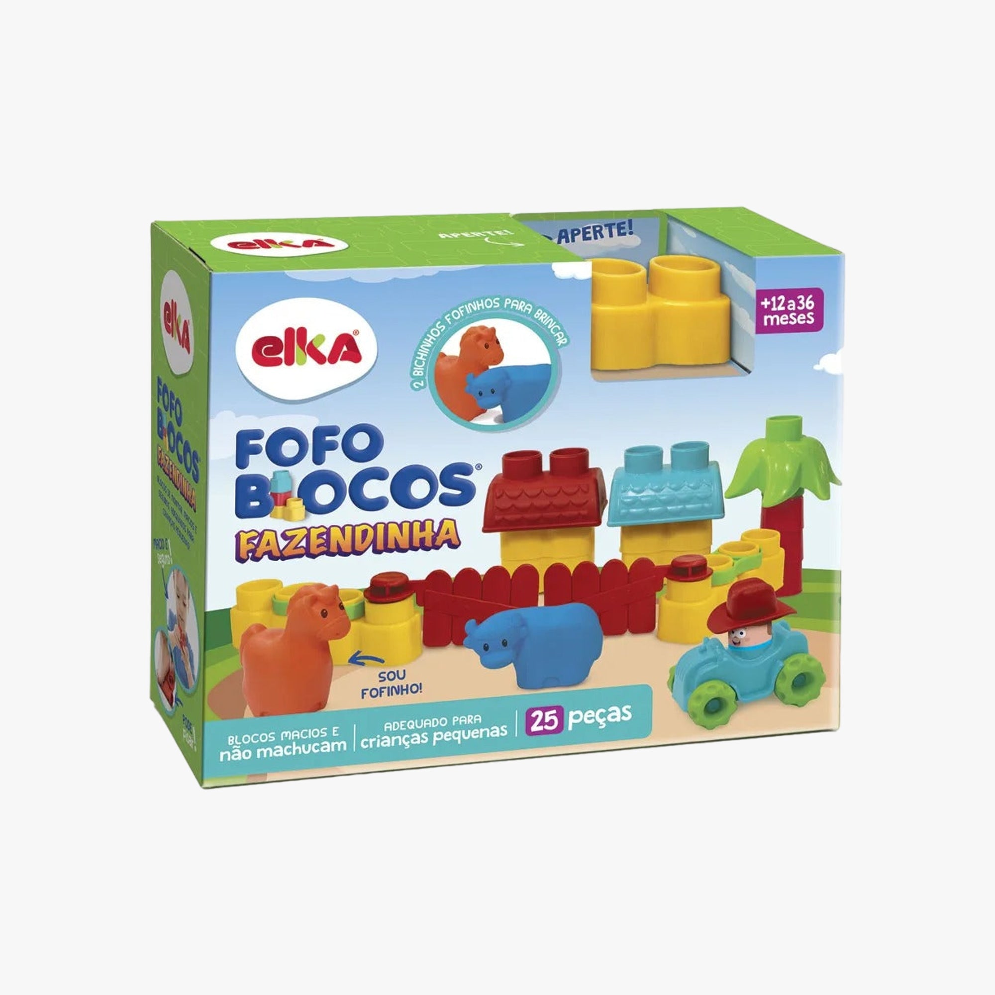 Brinquedo Fofo Blocos Fazendinha 25 Peças