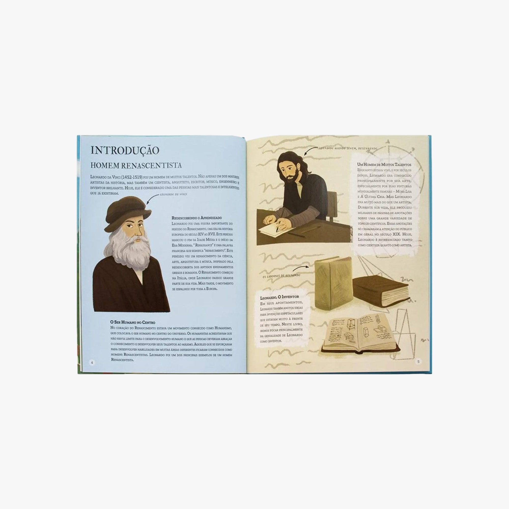 Livro Mentes Curiosas As Extraordinárias Ideias de Leonardo da Vinci