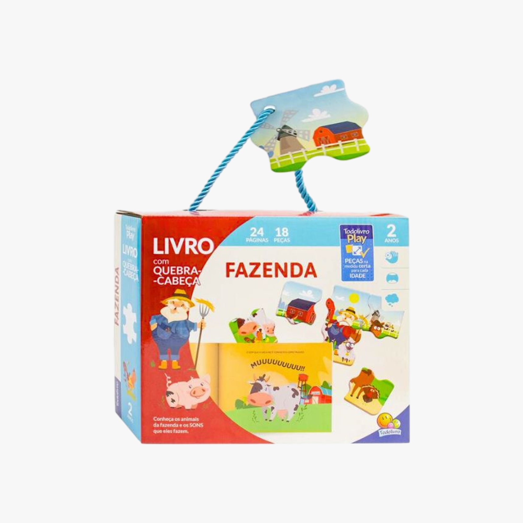 Kit Quebra-Cabeça e Livro Fazenda