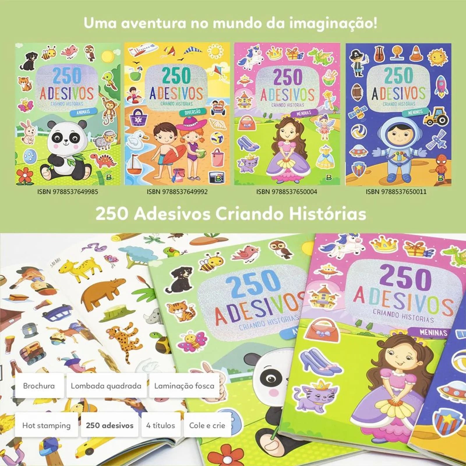 Livro 250 Adesivos - Criando Histórias: Meninos