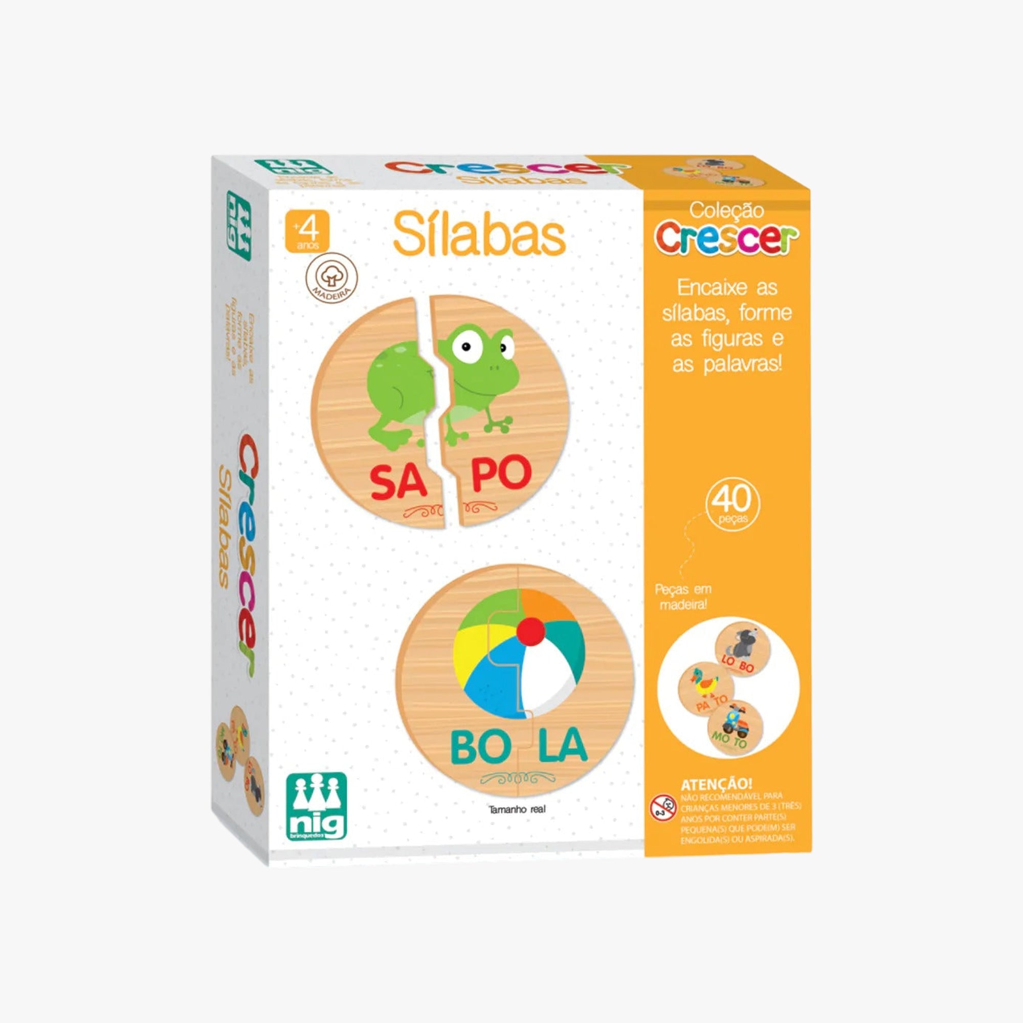 Jogo Educativo Sílabas Em Madeira Coleção Crescer