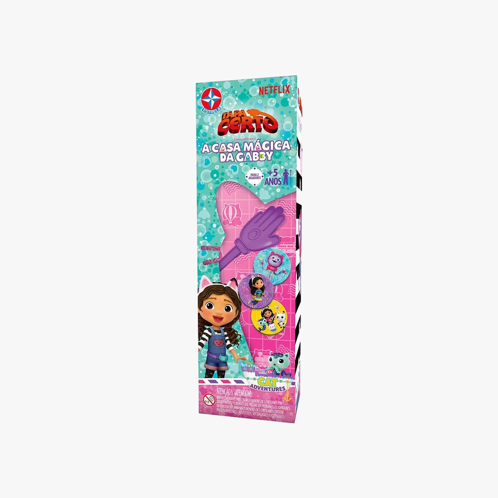 Jogo Infantil Tapa Certo - A Casa Mágica da Gabby
