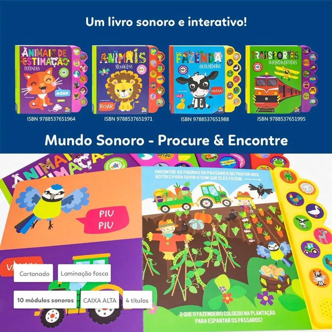 Livro Mundo Sonoro: Transportes Super Divertidos