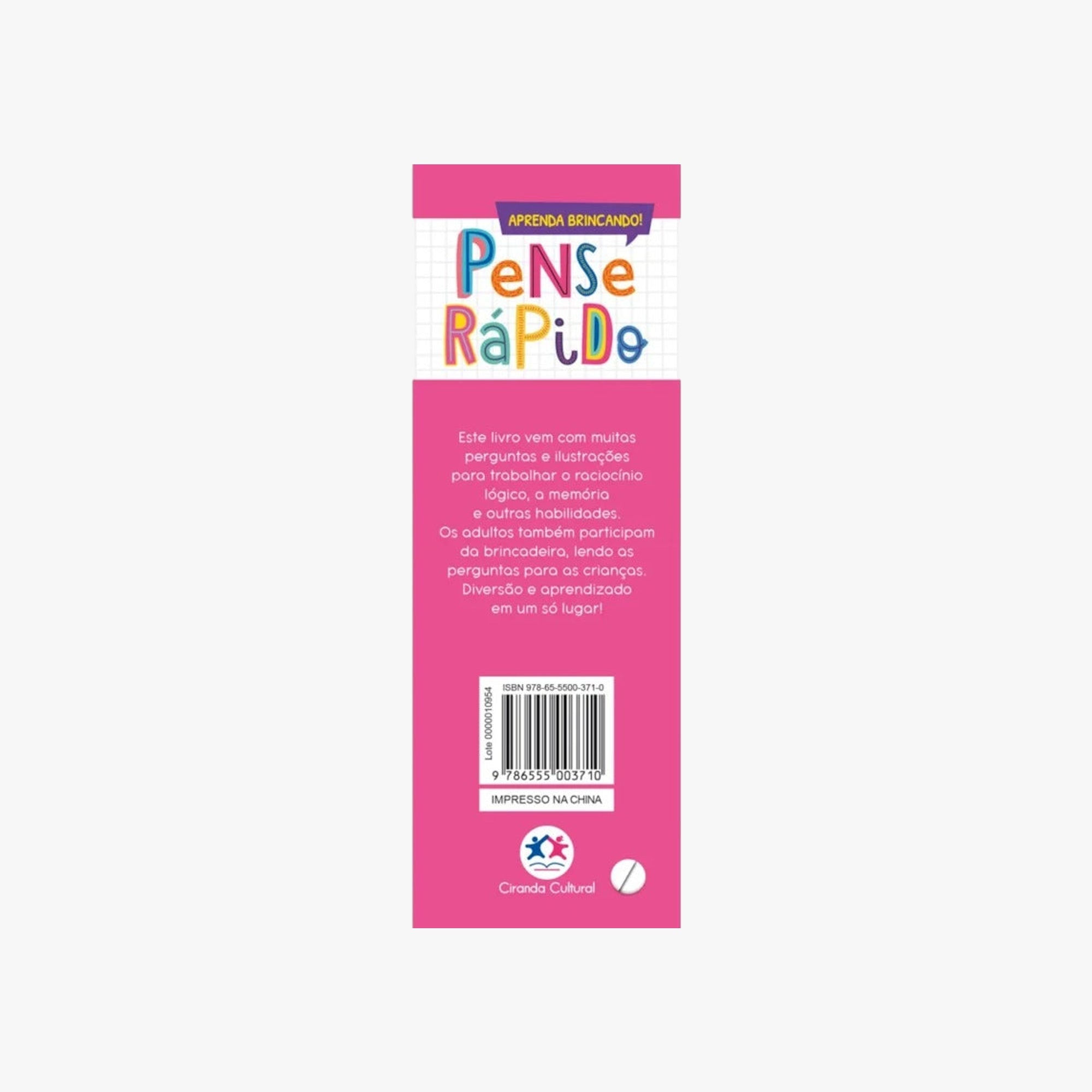Livro Flash cards Pense Rápido 6 a 7 anos