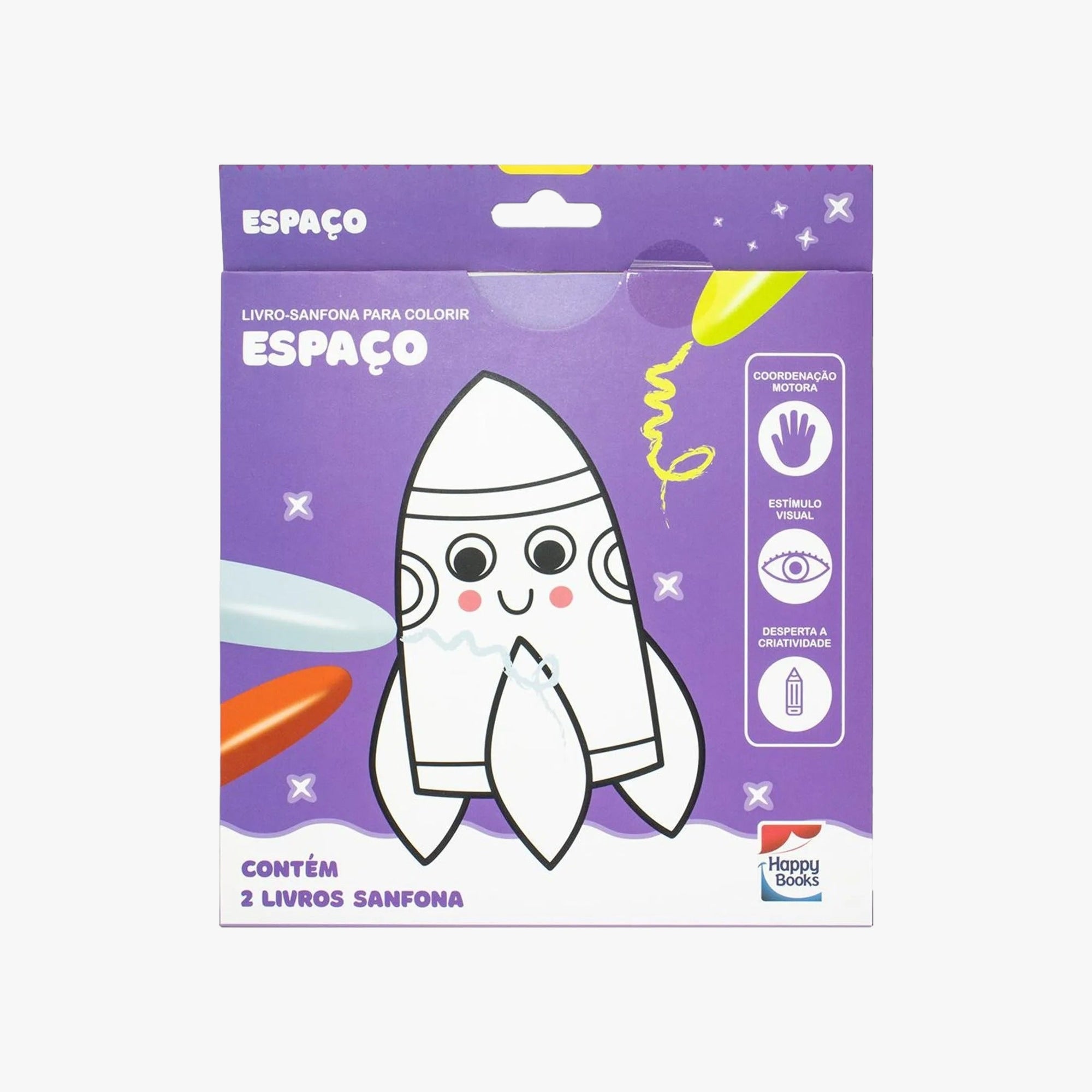 Livro-Sanfona Para Colorir Espaço