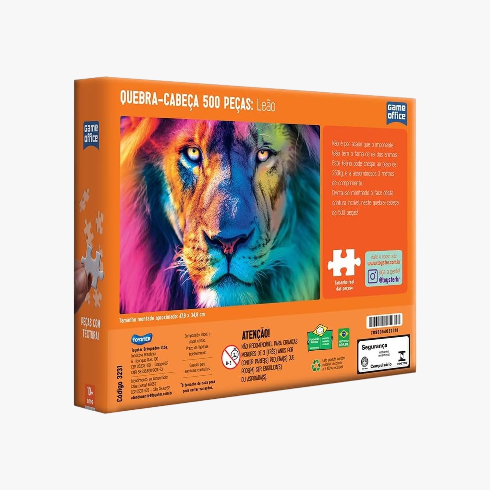 Quebra-Cabeça 500 Peças Leão Colorido