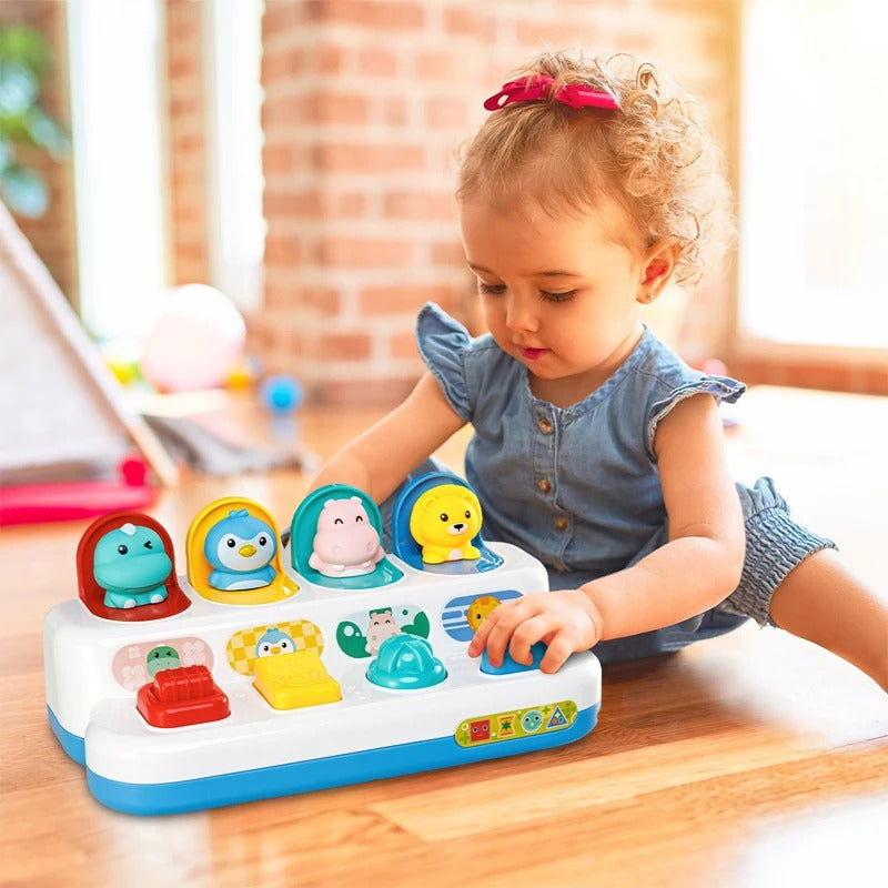 Brinquedo Didático Para Bebês Esconde Carrinhos Colorido