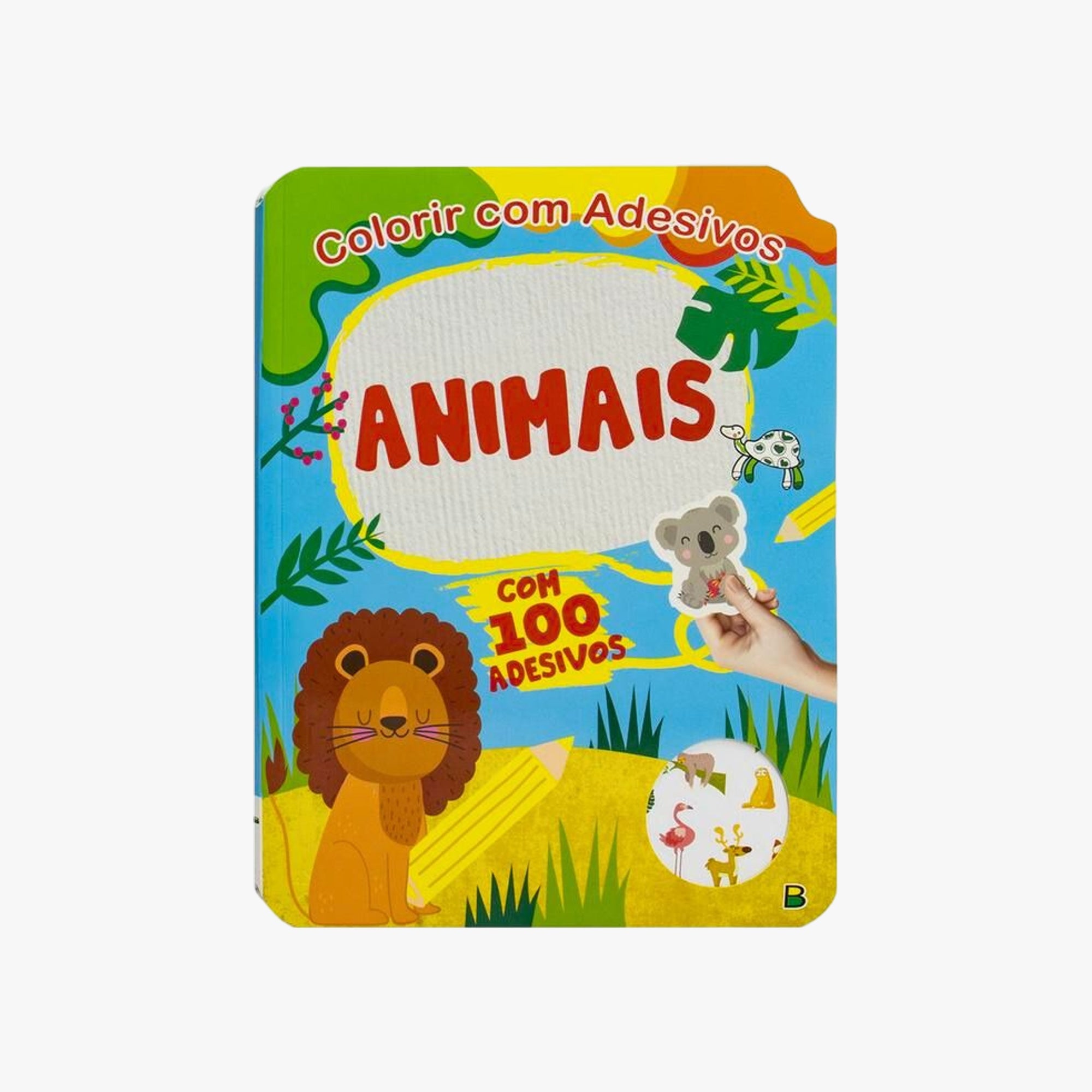 Livro de Pintura com Adesivos Animais