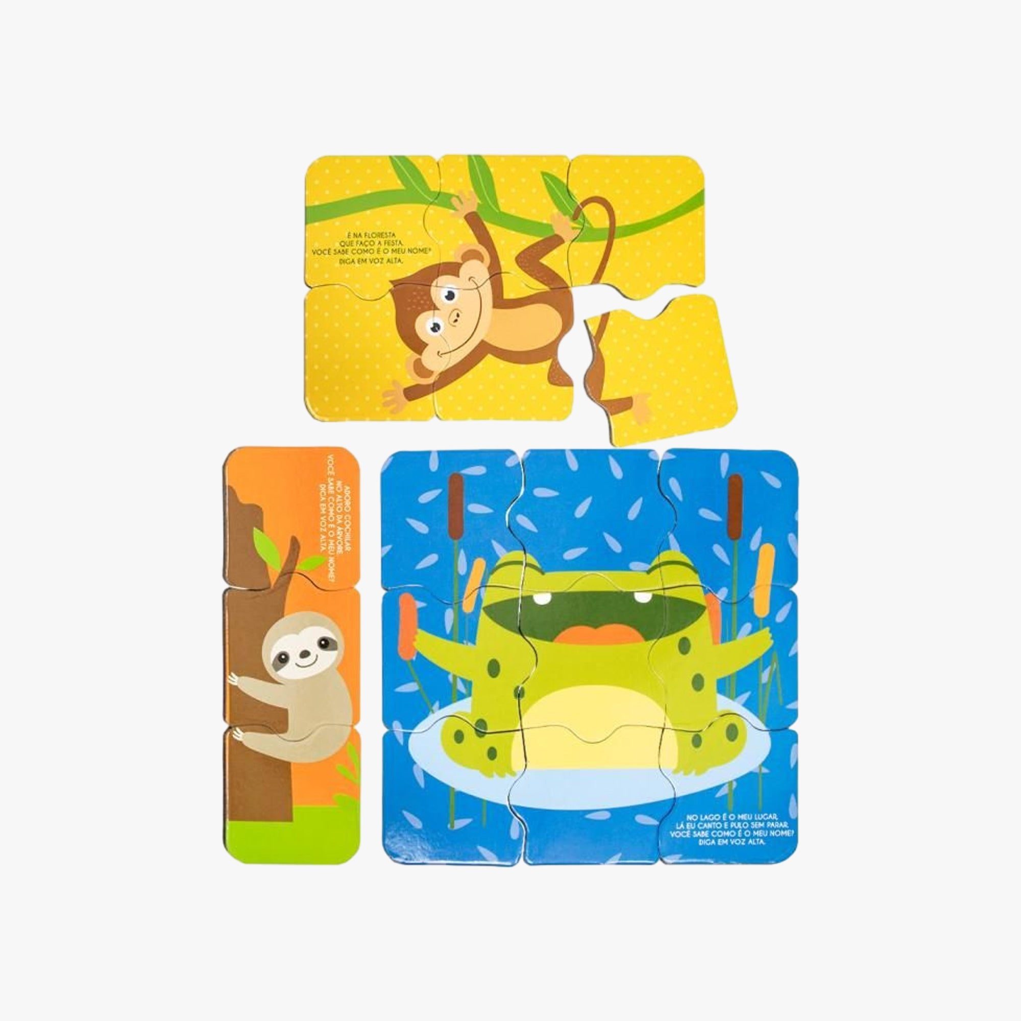 Kit Quebra-Cabeça e Livro Animais
