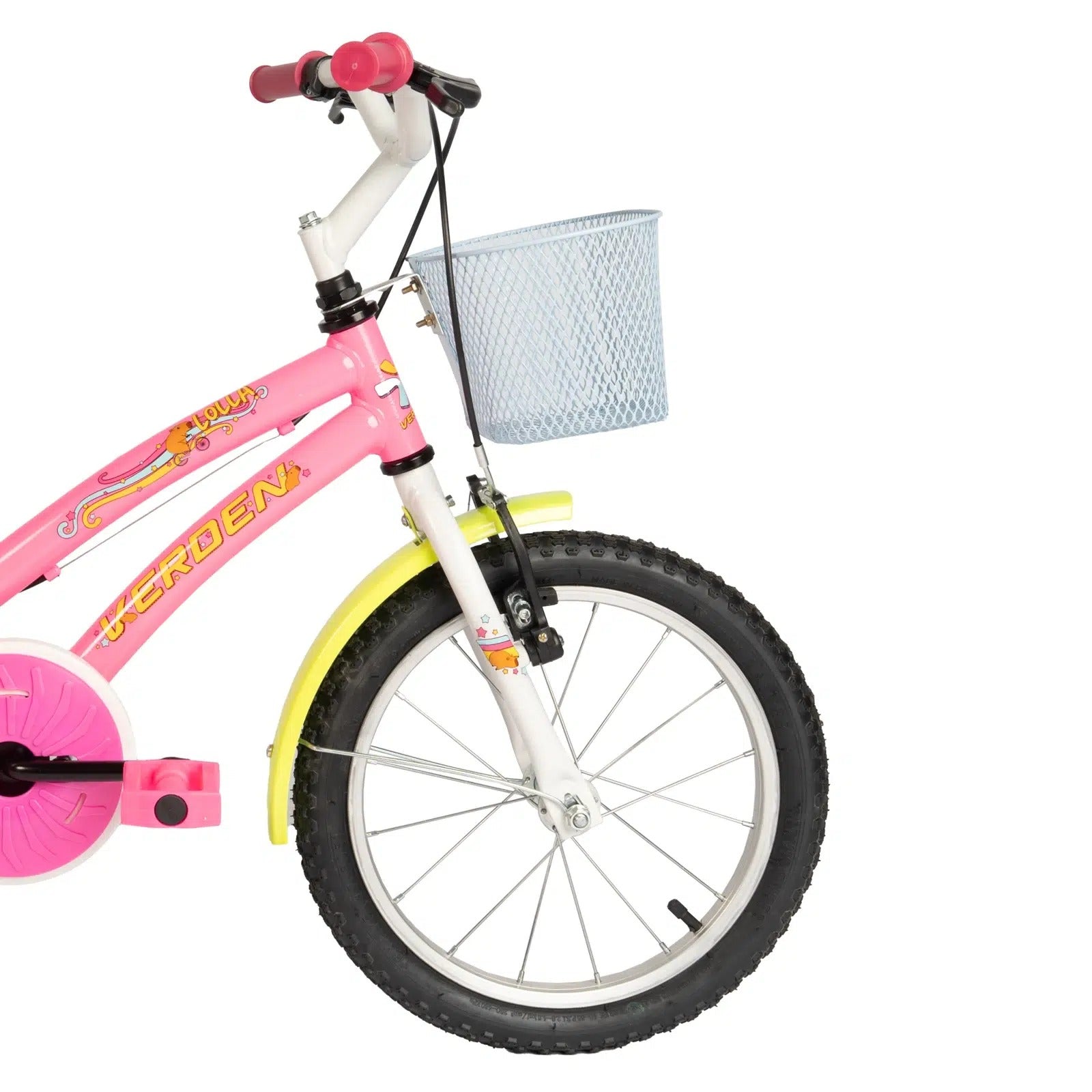 Bicicleta Lolla Rosa e Amarelo Aro 16