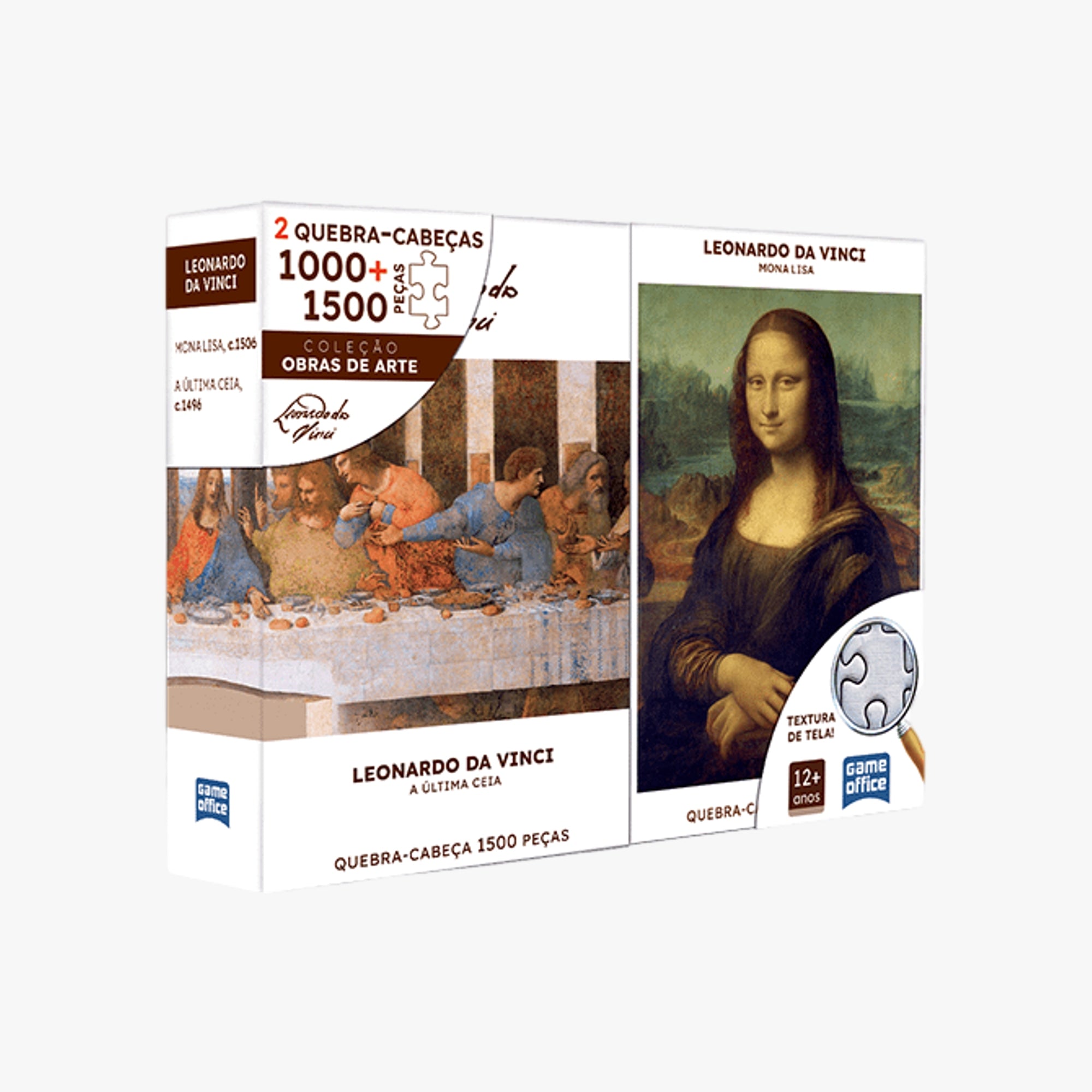 Quebra-Cabeça Combo 1000 +1500 Peças A Última Ceia e Monalisa - Leonardo da Vinci