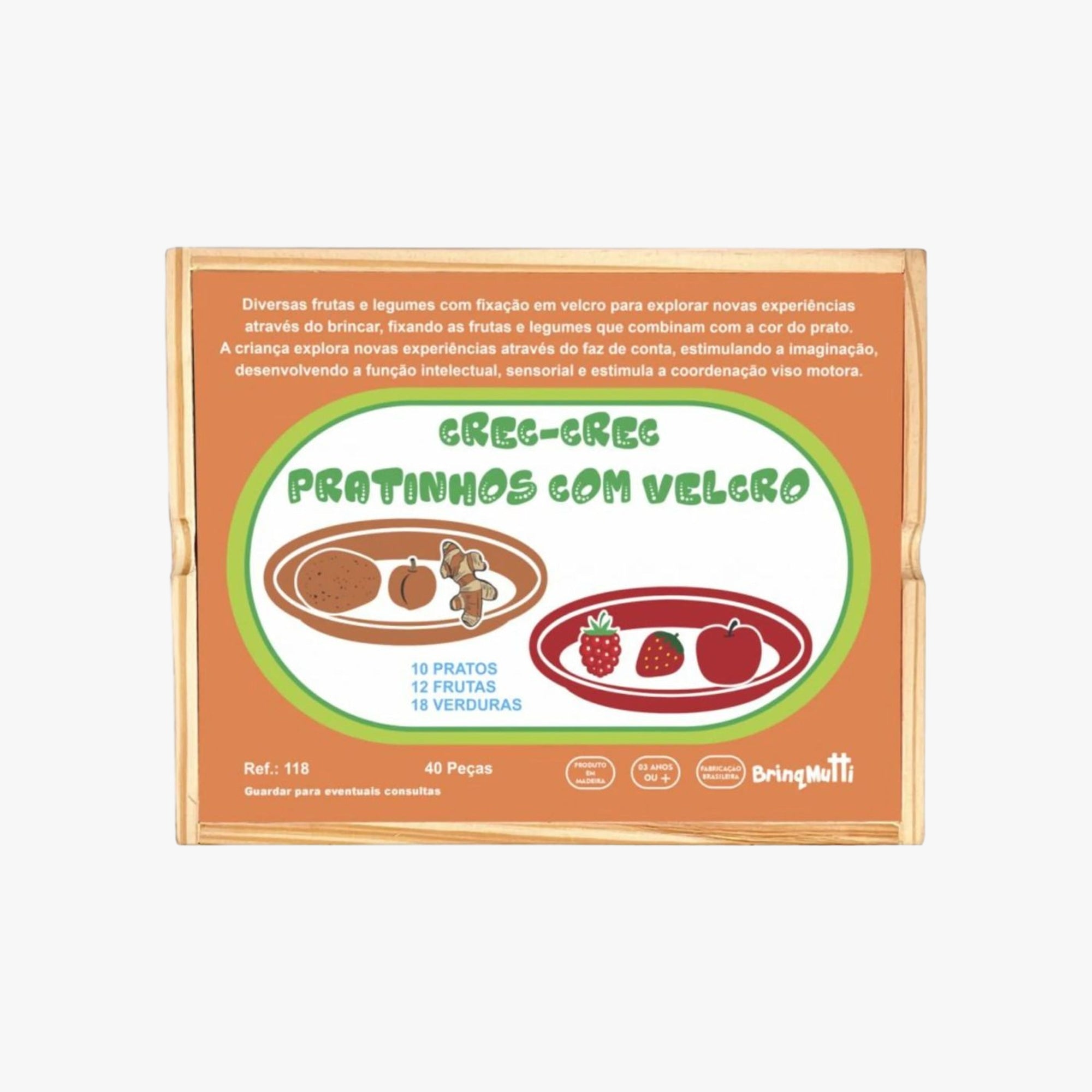 Brinquedo Educativo Pratinhos com Velcro - Crec-Crec