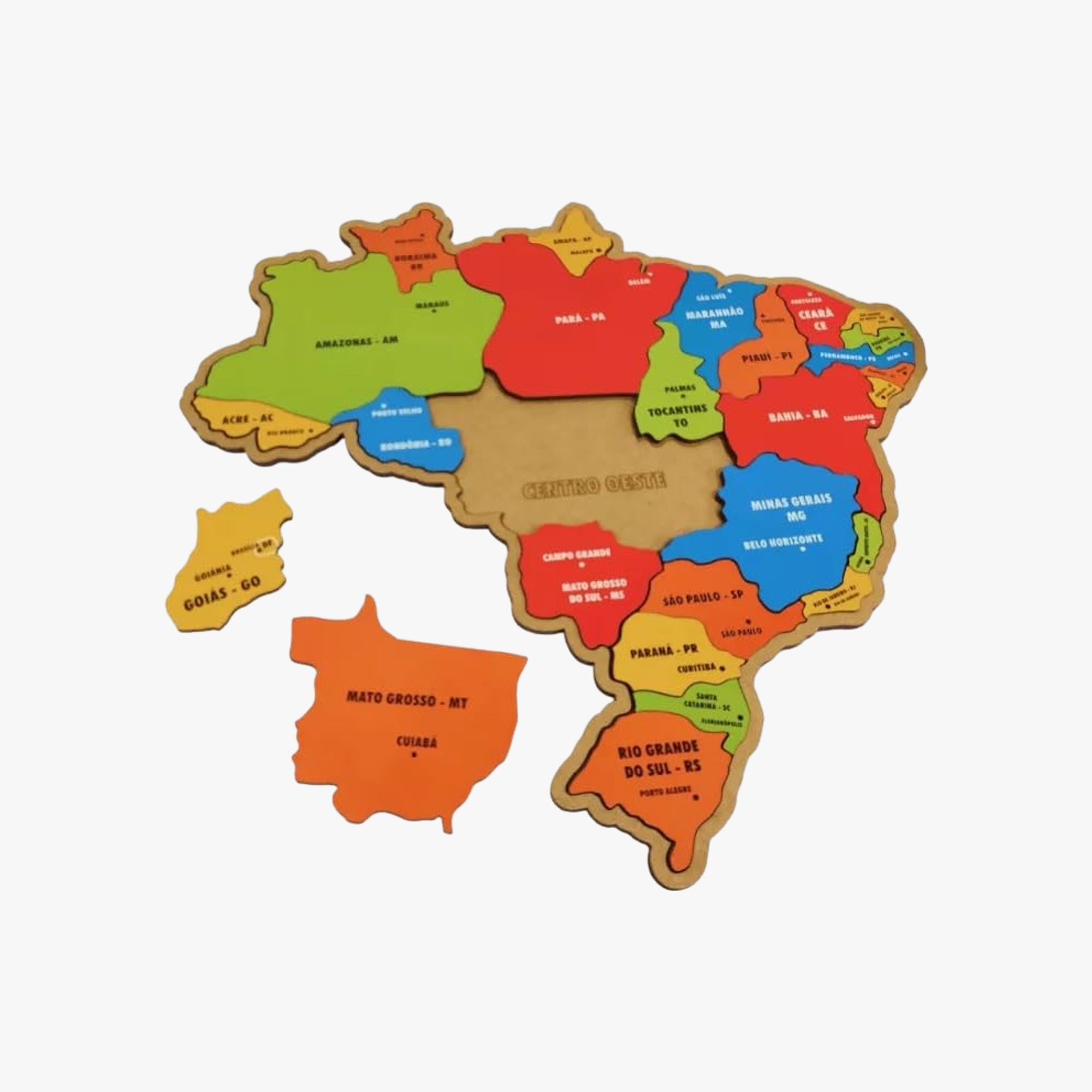 Quebra-Cabeça Mapa Brasil Estados e Capitais