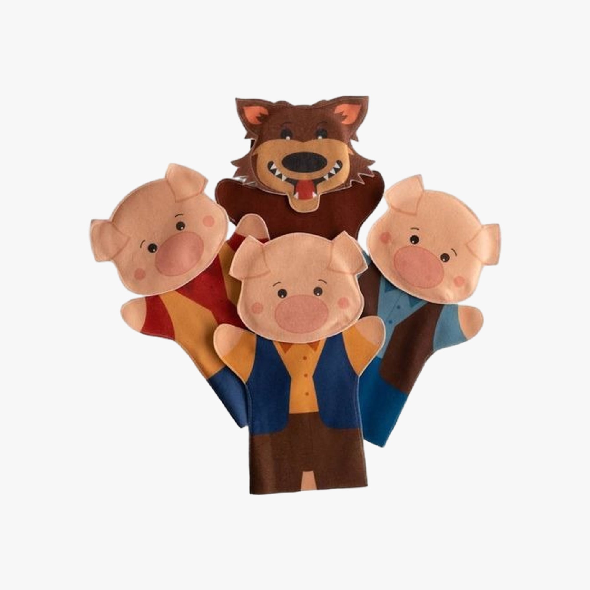 Kit Fantoche Três Porquinhos - Brinquedo Educativo Infantil