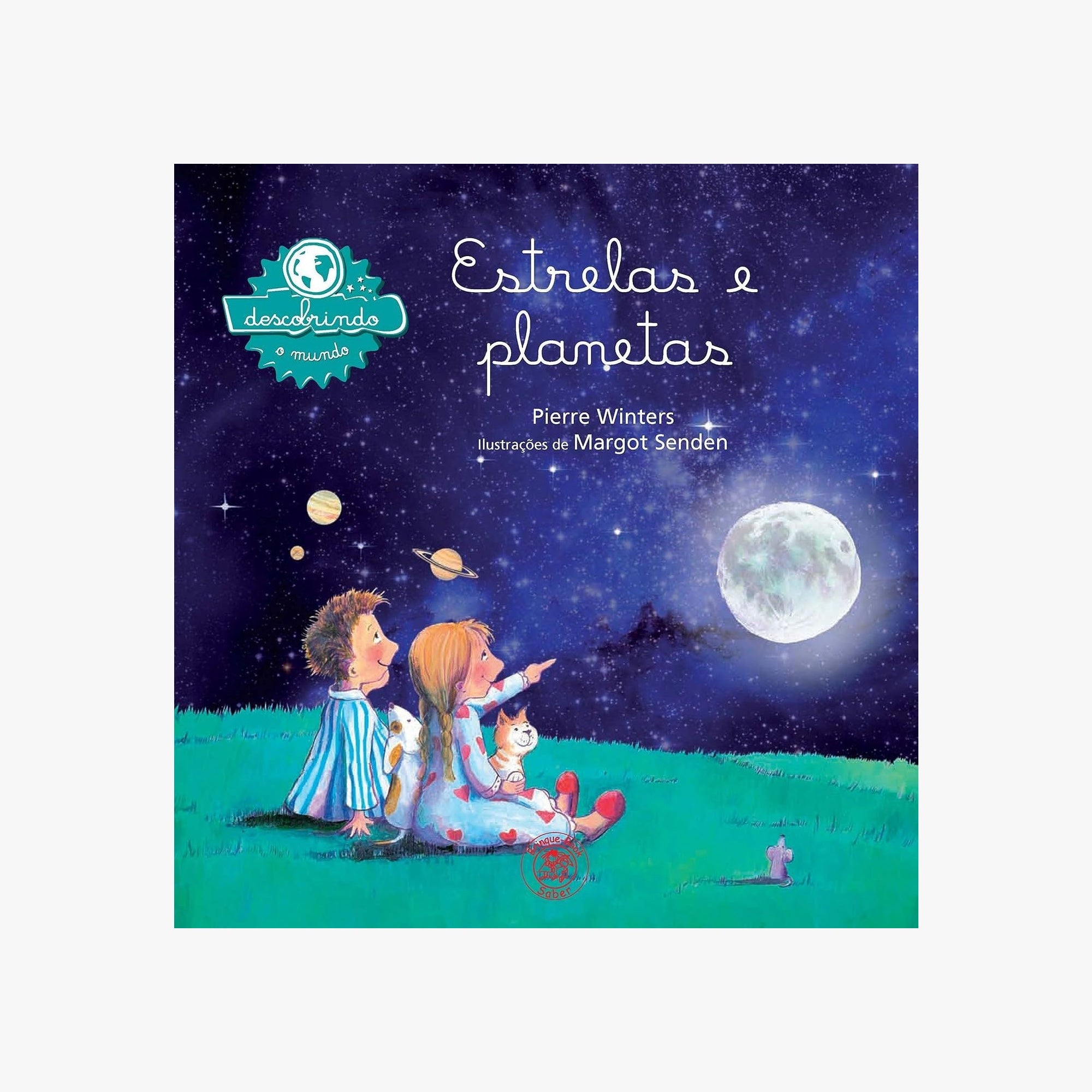 Capa do livro Estrelas e Planetas de Pierre Winters com ilustração do sistema solar