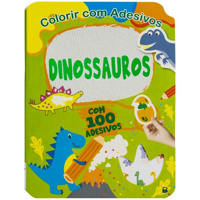 Livro de Pintura com Adesivos Dinossauros