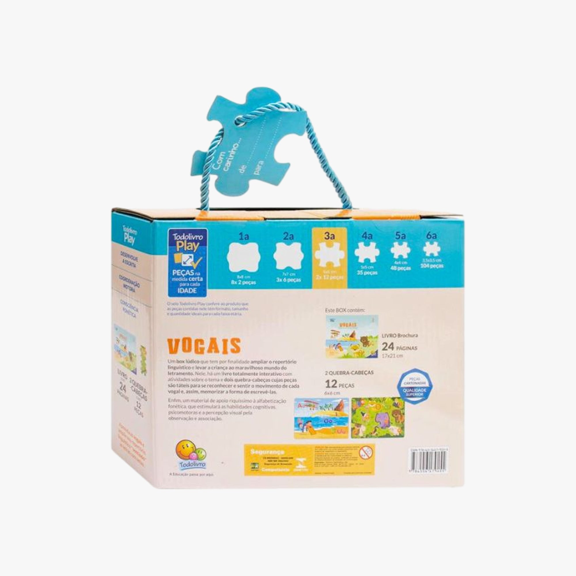 Kit Quebra-Cabeça e Livro Vogais