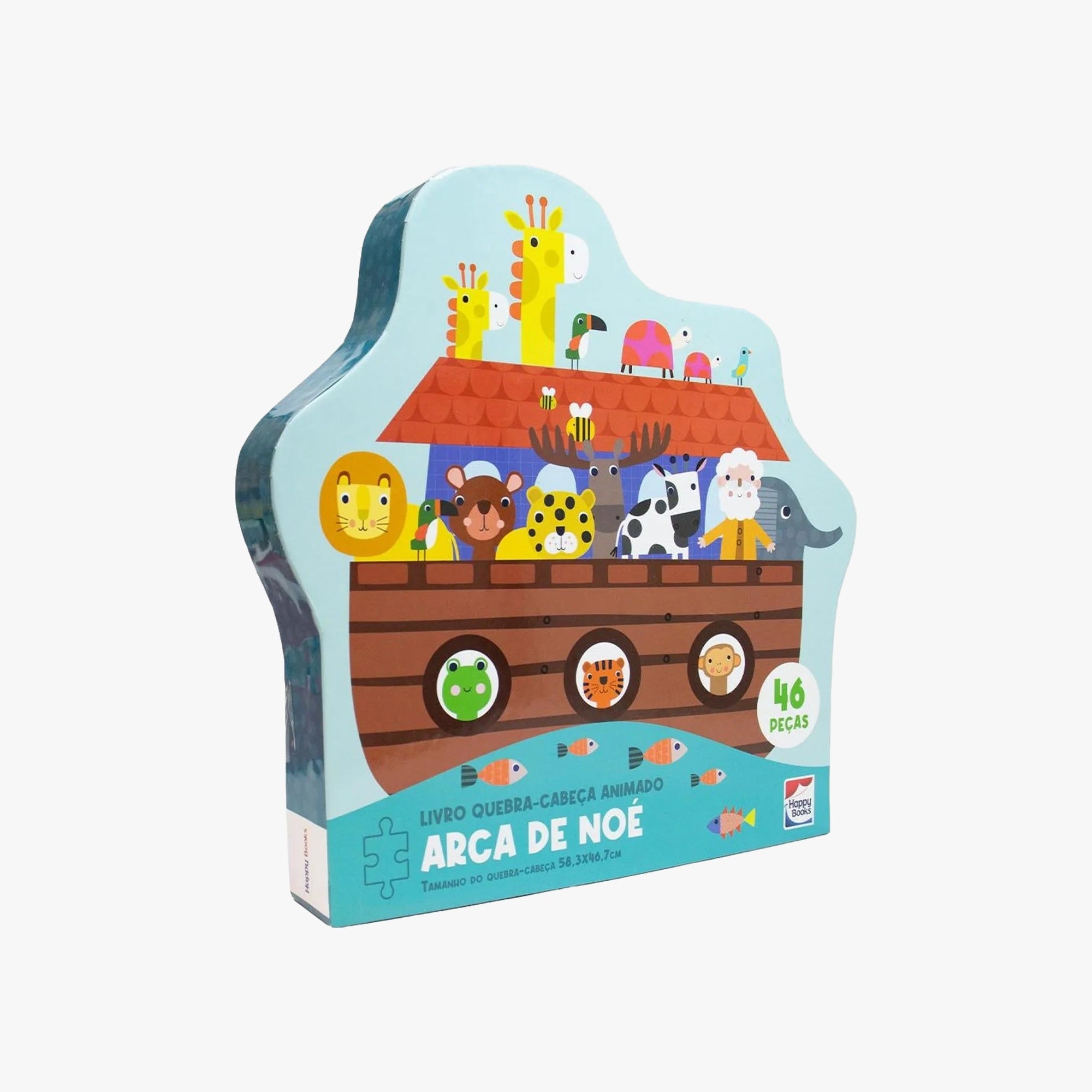 Kit Infantil Livro + Quebra-Cabeça Arca de Noé