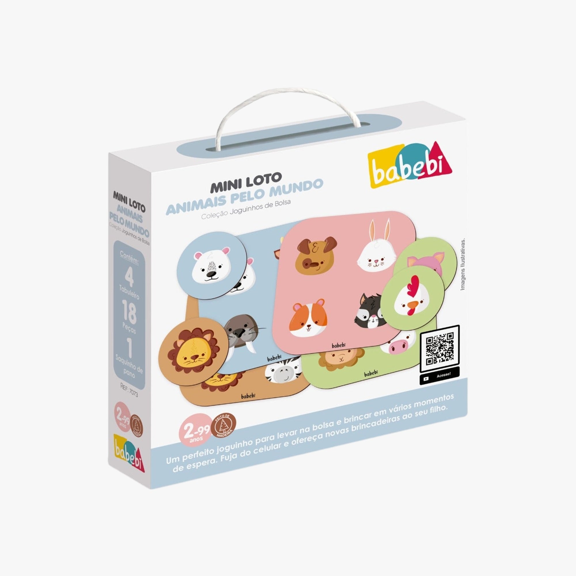Mini Loto Animais pelo Mundo Joguinho de Bolsa