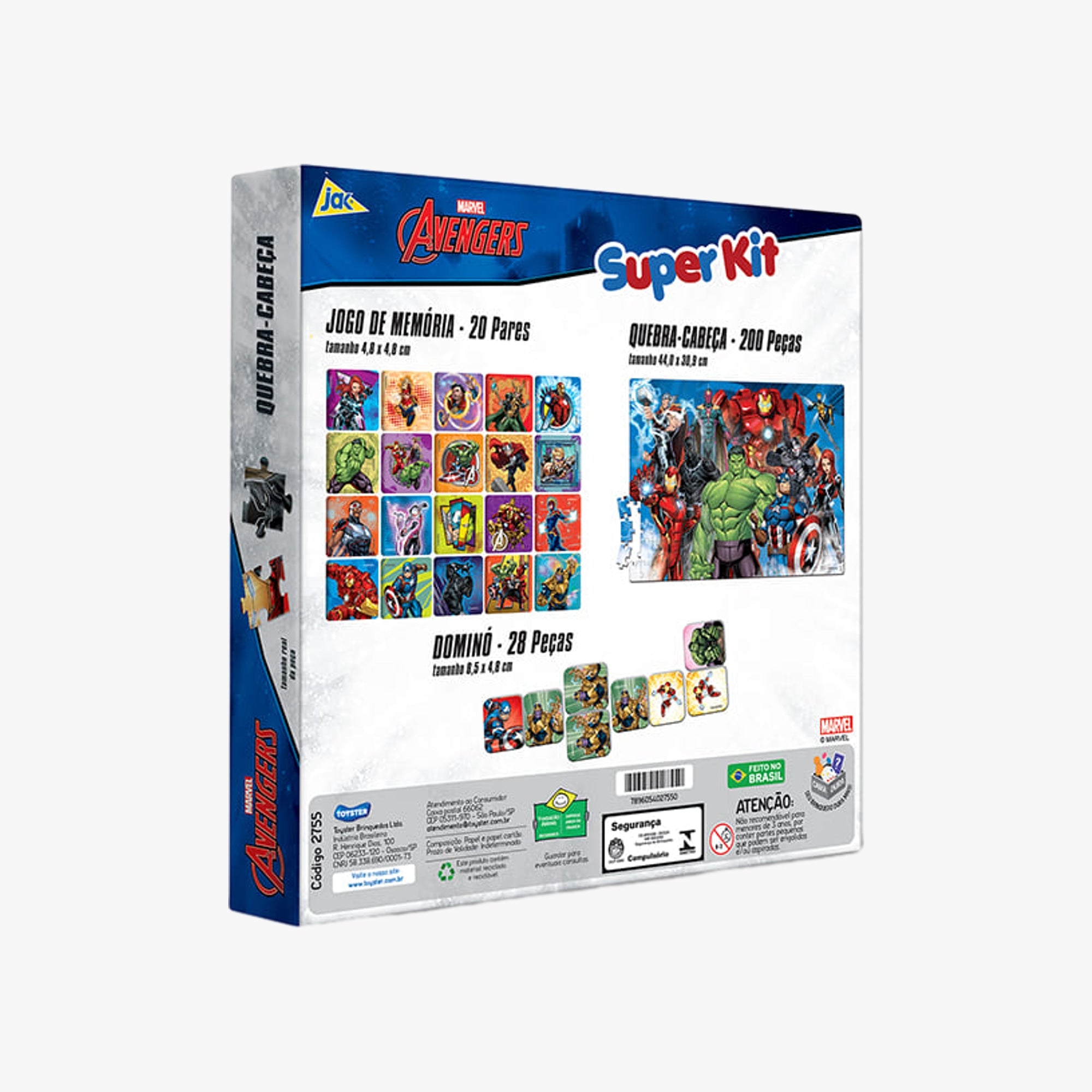 Super Kit Vingadores Marvel 3 jogos em 1 Toyster