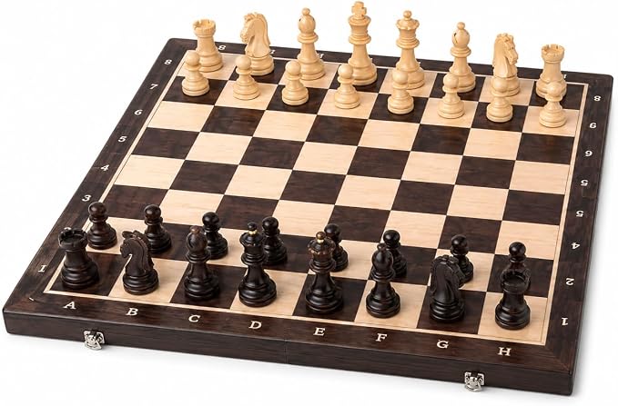 Jogo Xadrez Magnético Madeira Dobrável 29cm Tabuleiro Portátil