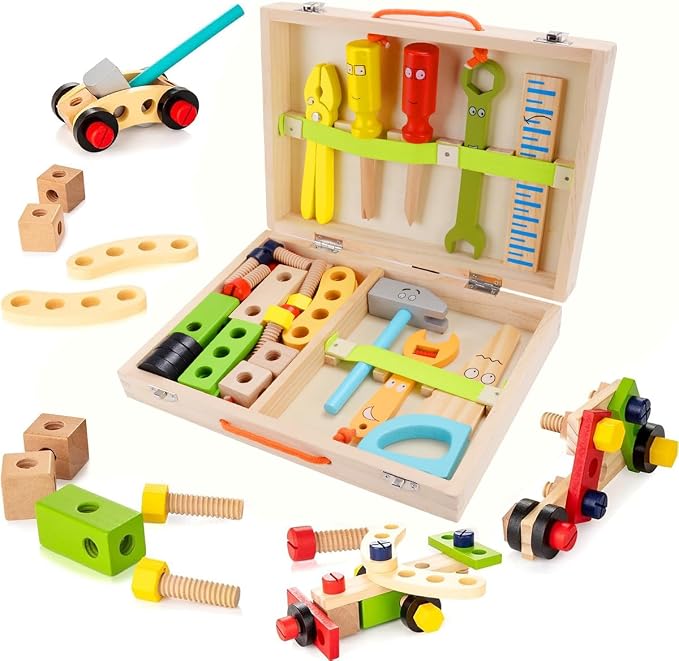 Maleta de Ferramentas de Madeira Infantil