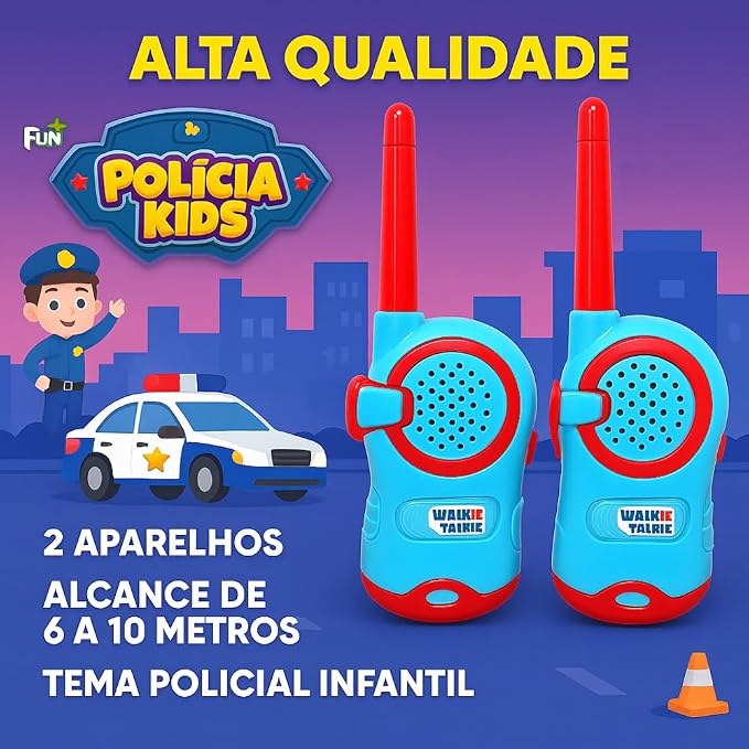 Walkie Talkie Infantil 2 Radios Policia Kids