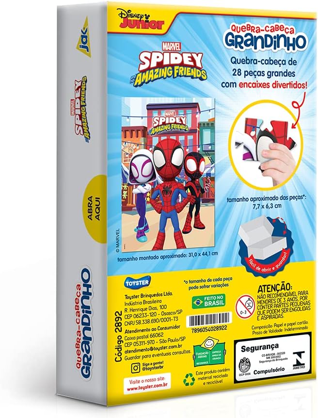 Quebra-Cabeça Infantil 28 Peças Homem Aranha